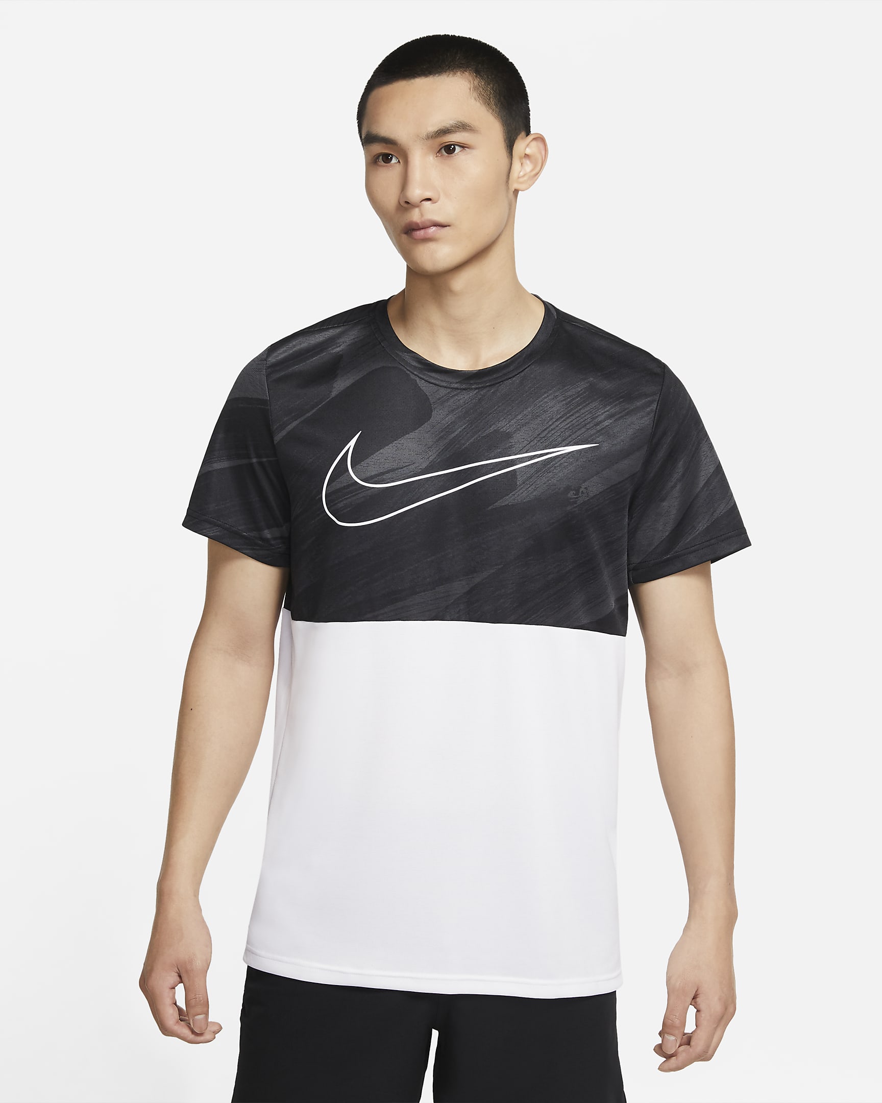Nike Pro Dri-FIT SuperSet Sport Clash 男子短袖训练上衣 - 煤黑/白色/白色