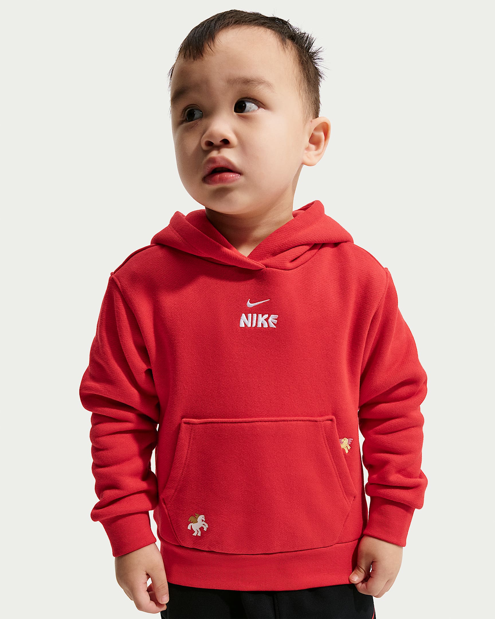 Nike Sportswear Club 马年限定脱缰系列新年款婴童针织连帽衫 - 大学红