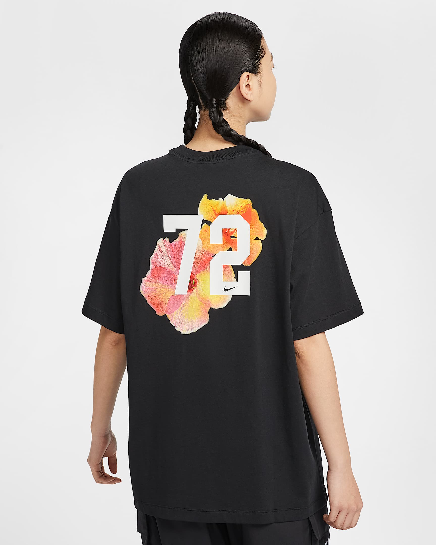 Nike Sportswear 女子 Oversize 风印花T恤 - 黑