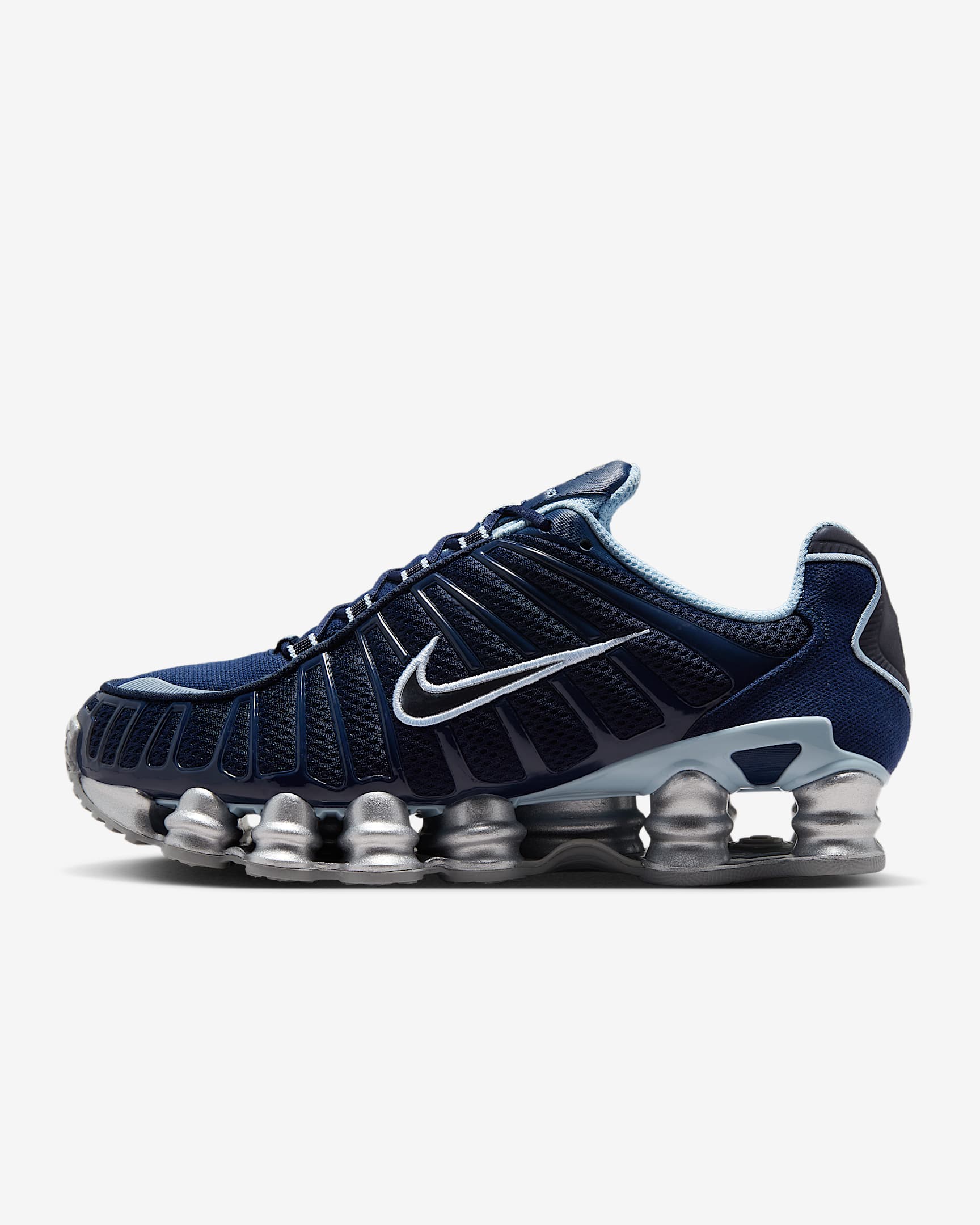 Nike Shox TL 女子气柱运动鞋 - 黑曜石色/浅军械蓝/银/金属银灰
