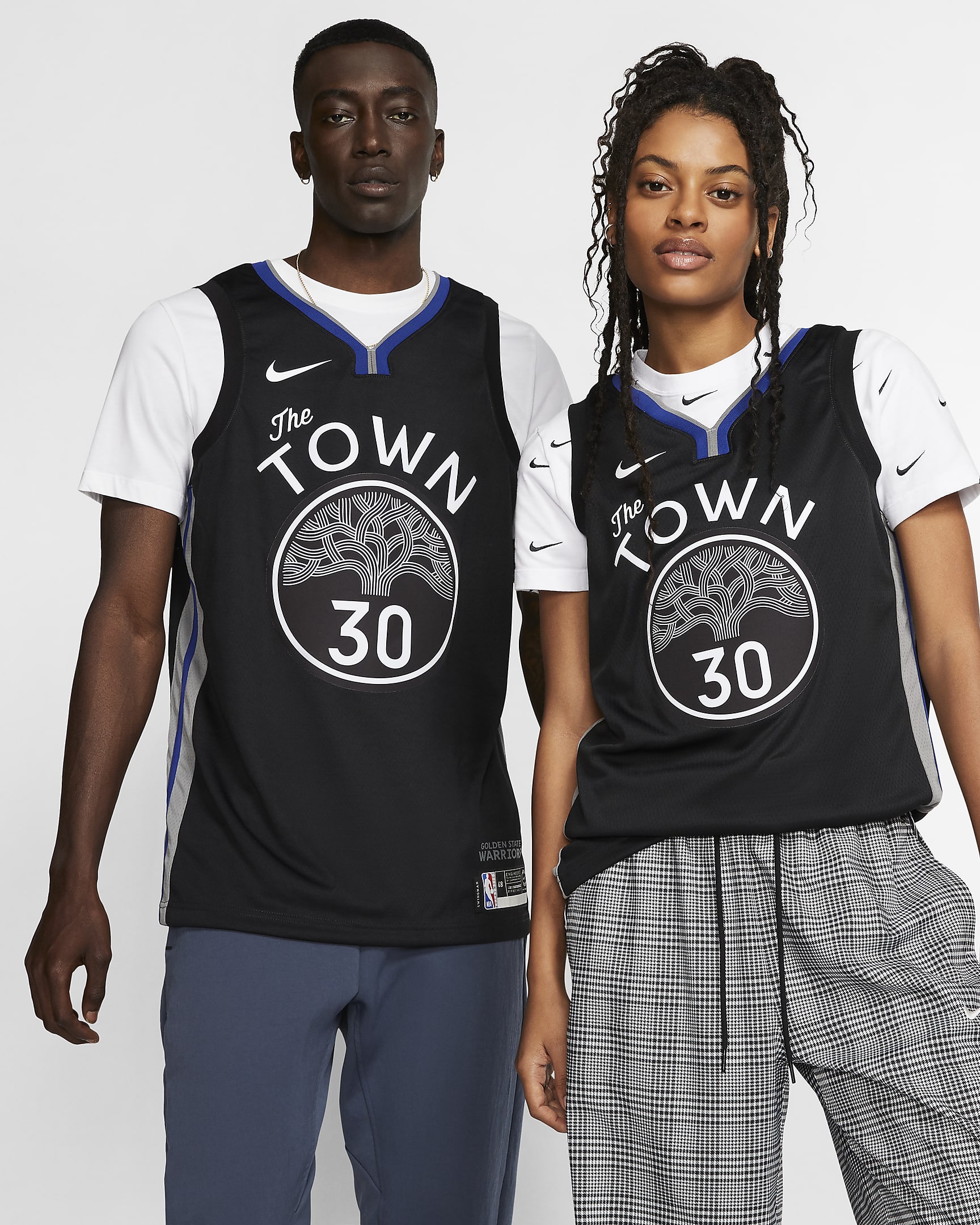 金州勇士队 (Stephen Curry) – City Edition Nike NBA Swingman Jersey 男子球衣 - 黑/暗钢灰/灯草蓝