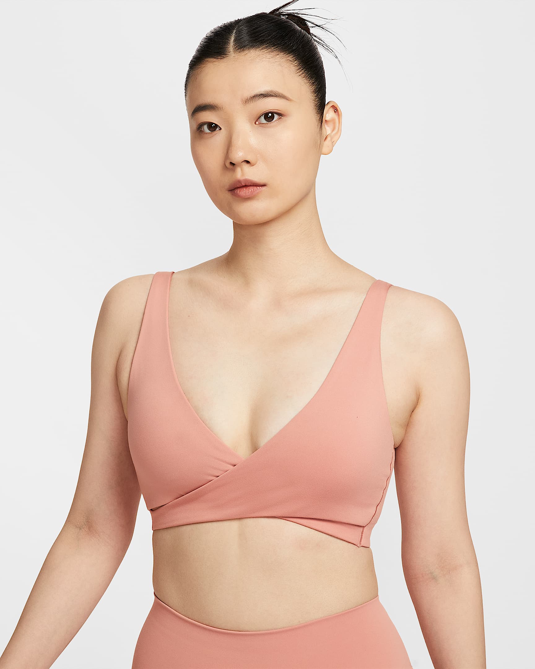 Nike One 女子低强度支撑速干衬垫运动内衣 - 锈粉/峡谷锈橙