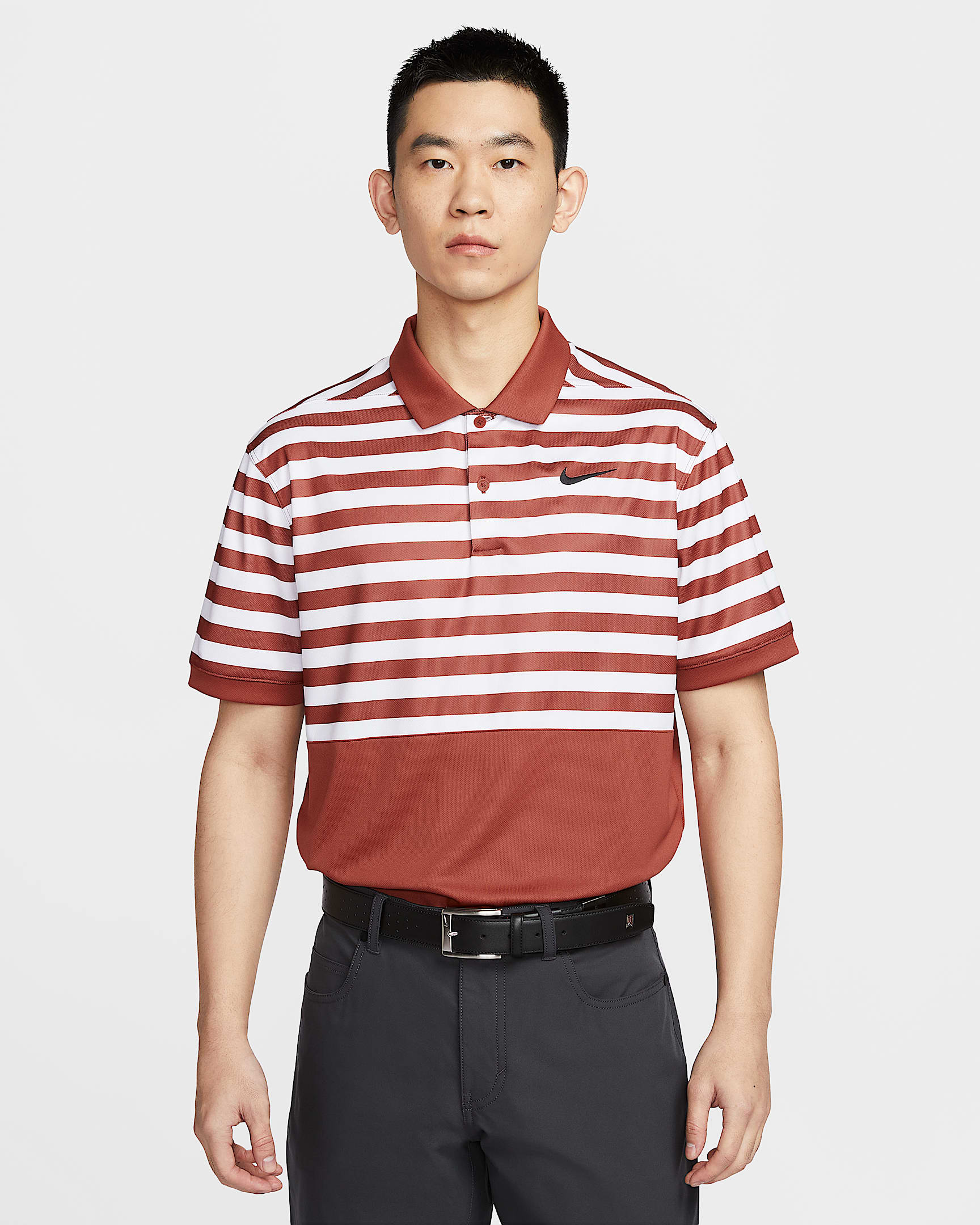 Nike Victory+ Dri-FIT 男子速干高尔夫翻领T恤 - 火星石赤红/黑