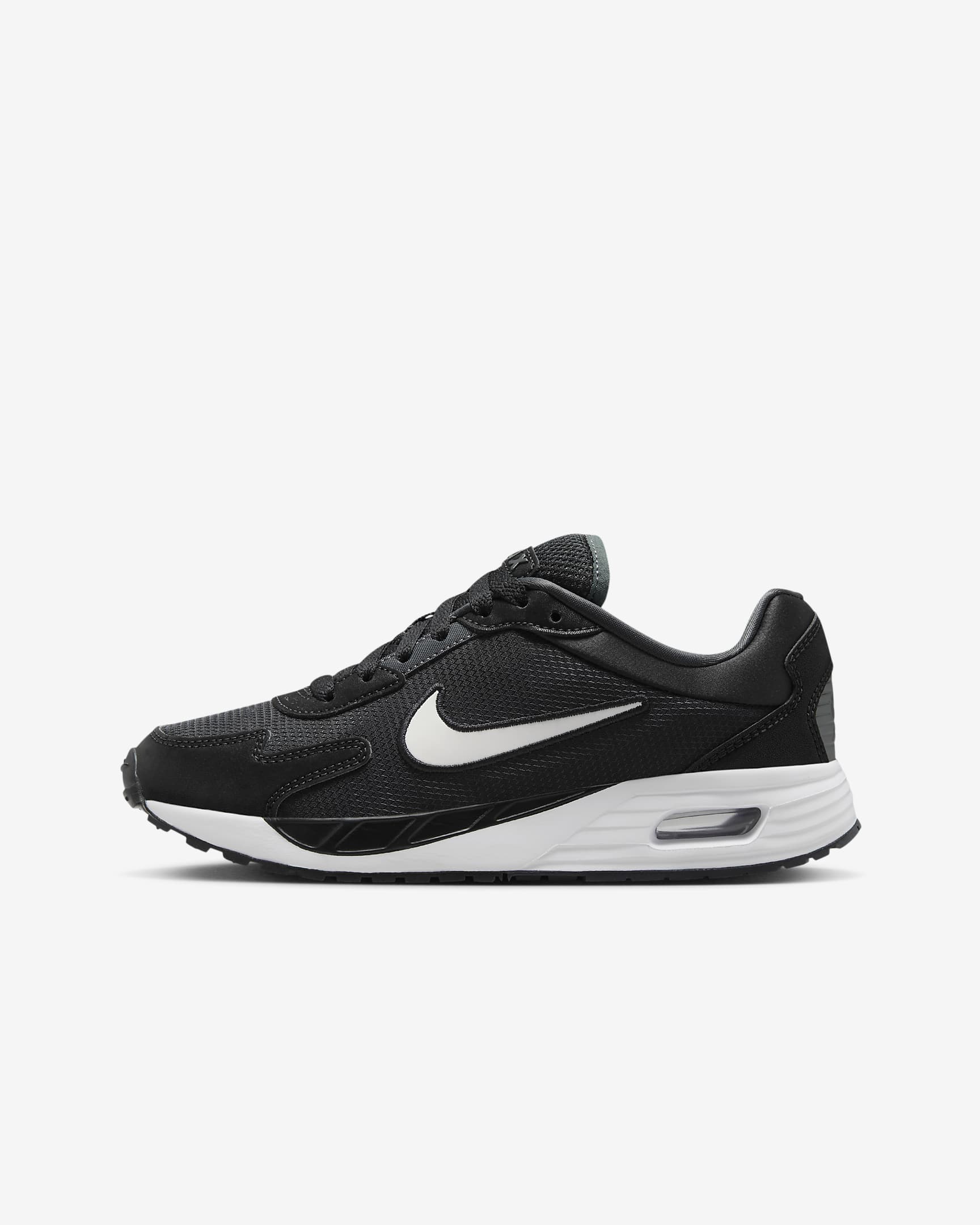Nike Air Max Solo 大童透气运动鞋 - 黑/煤黑/黑/白色