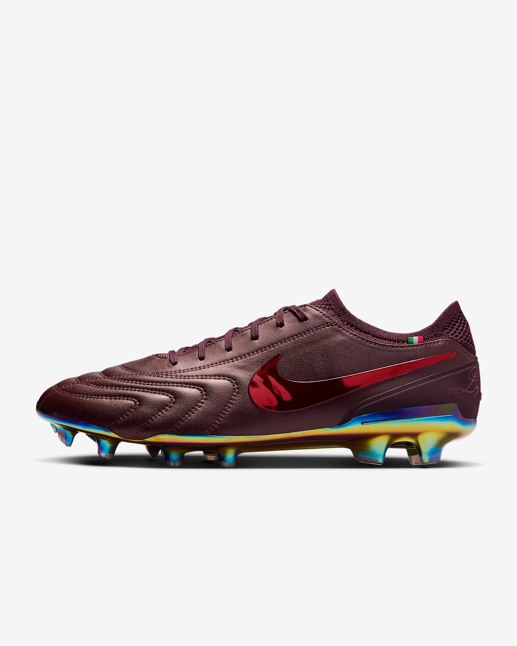 Nike Tiempo Legend 10 Elite LUXE 耐克传奇系列男/女天然硬质草地足球鞋 - 葡萄酒红/亮深红