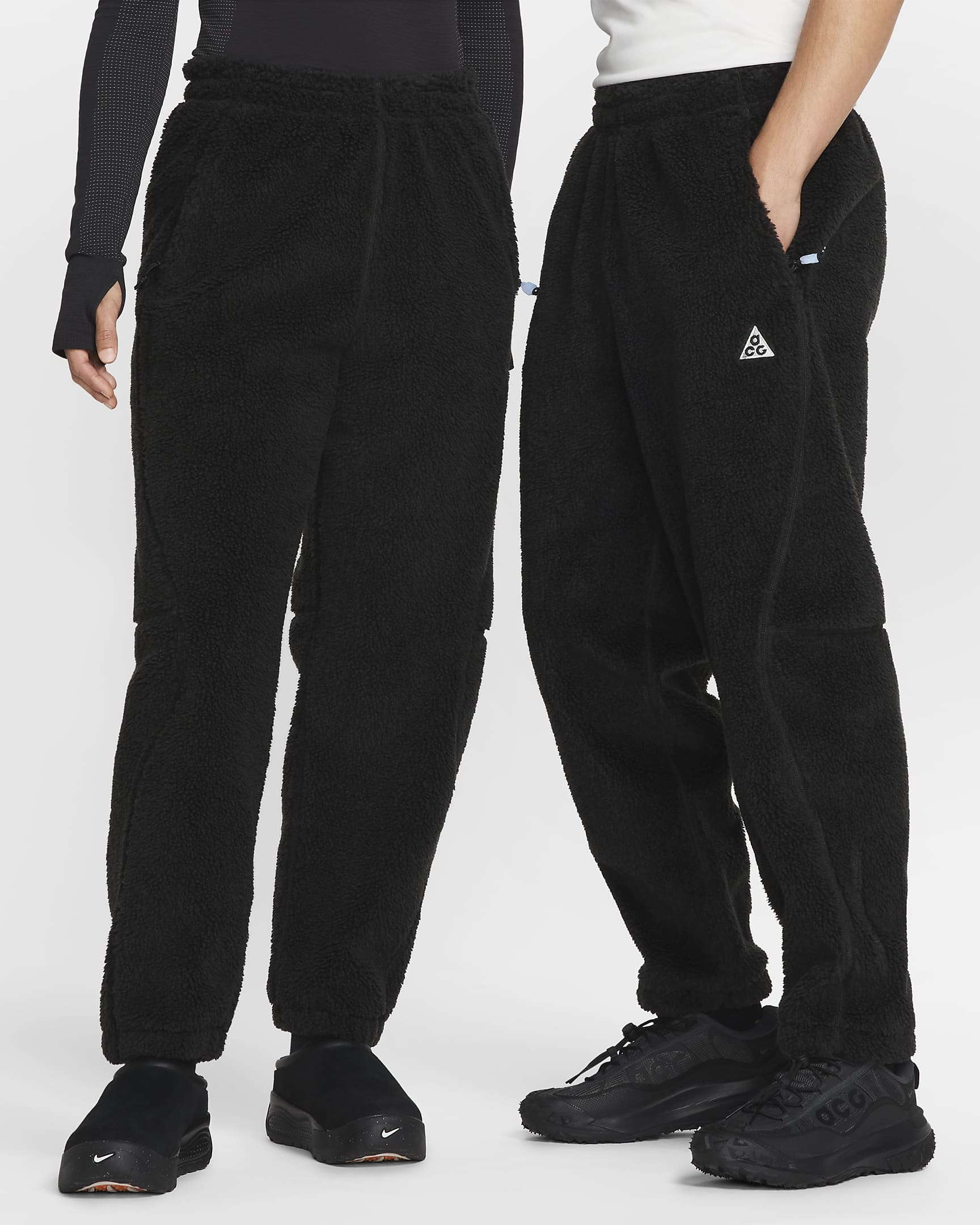 Nike ACG "Canwell Glacier" Therma-FIT ADV 仿羊羔绒长裤 - 黑/煤黑/山峰白