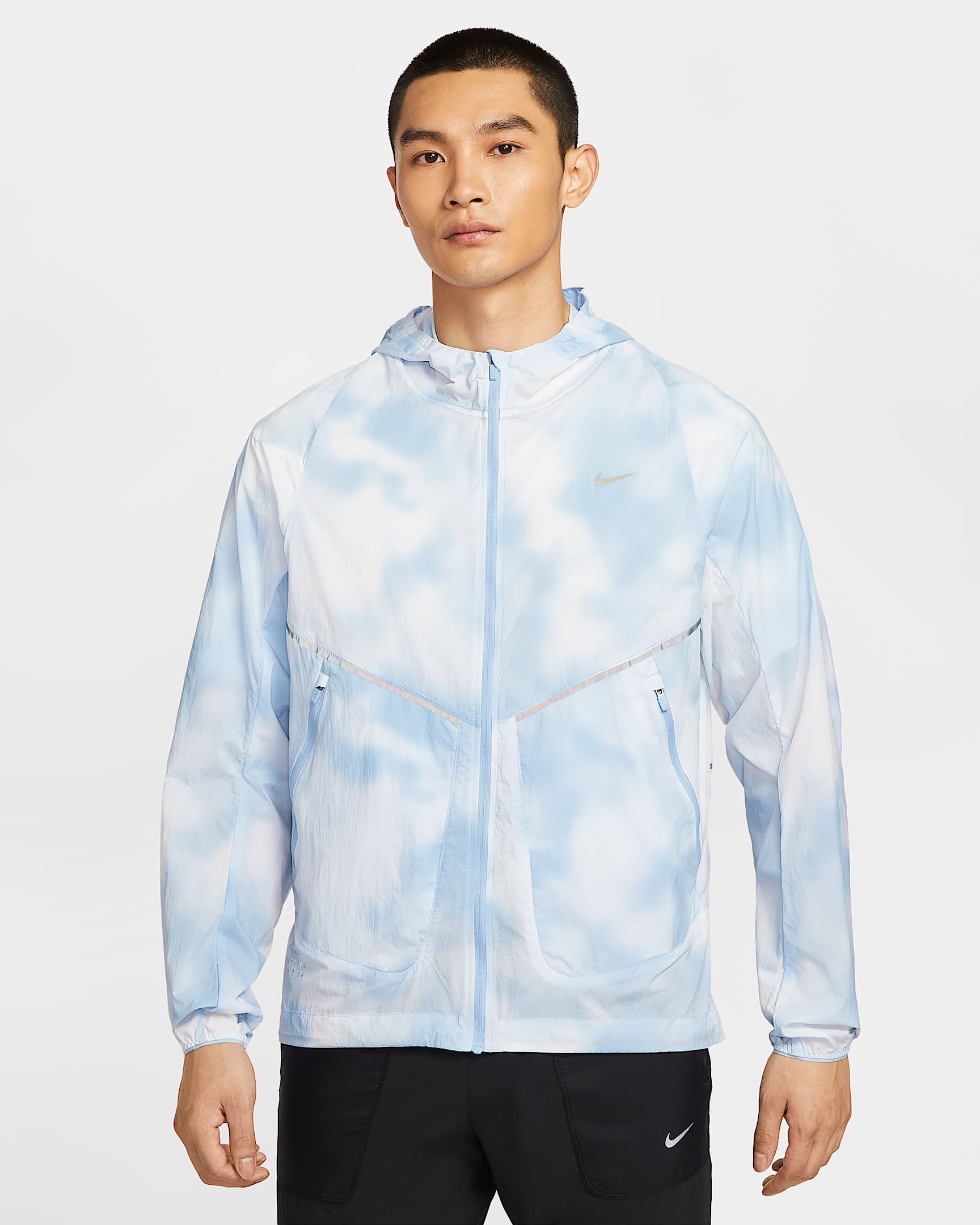 Nike Running Division 男子拒水跑步夹克防晒衣皮肤衣 - 心灵蓝