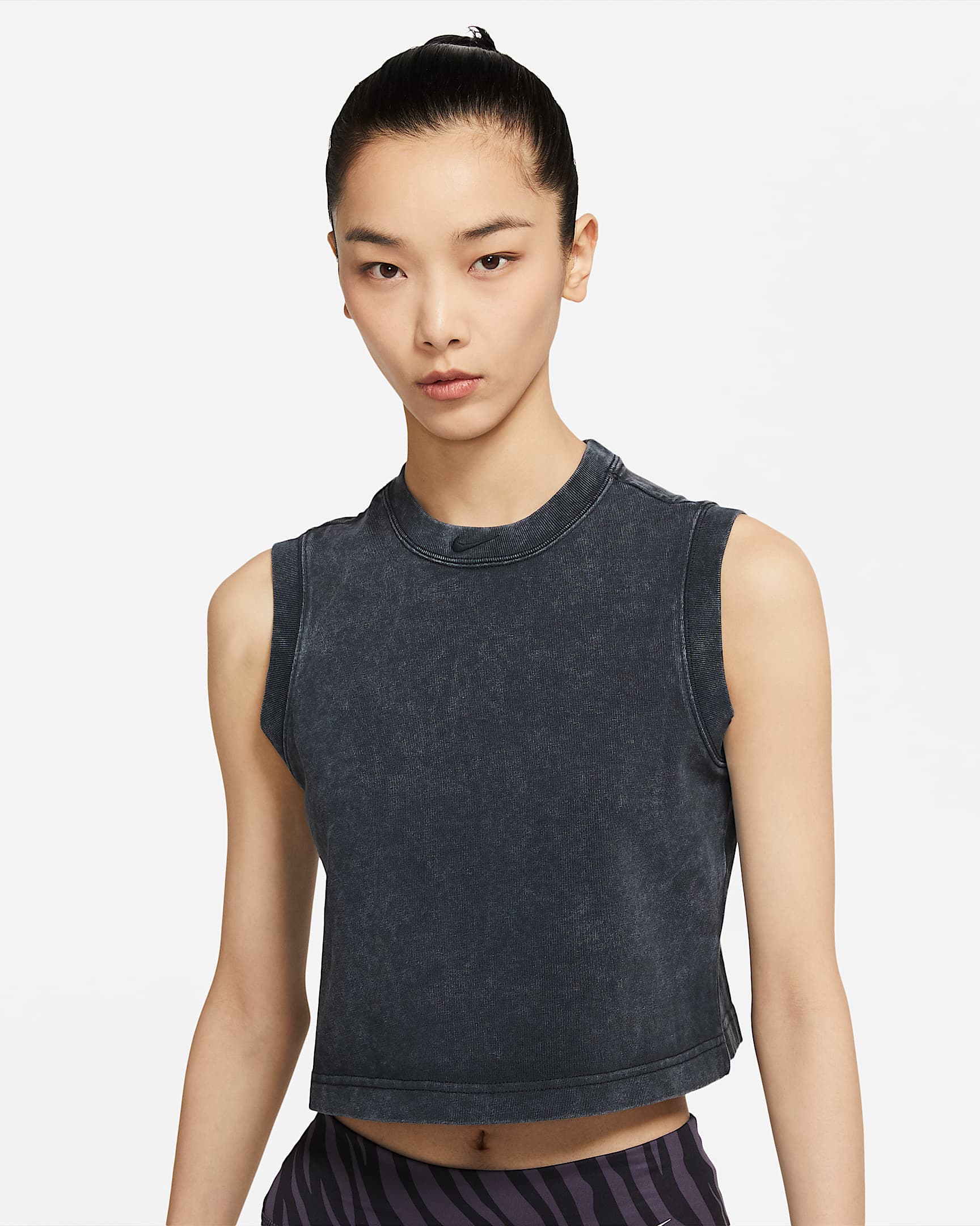 Nike Sportswear 女子水洗背心 - 黑/黑