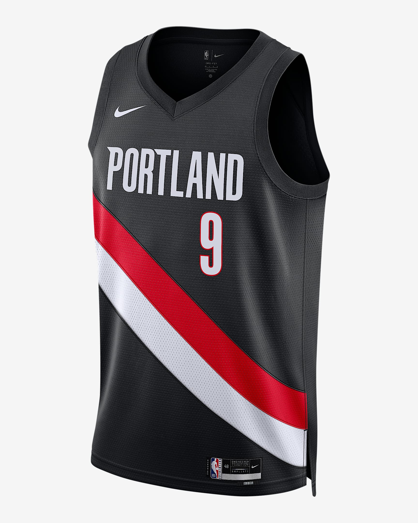 2025/26 赛季波特兰开拓者队杰拉米·格兰特 (Jerami Grant) Icon Edition Nike Dri-FIT NBA Swingman Jersey 男子速干球衣 - 黑