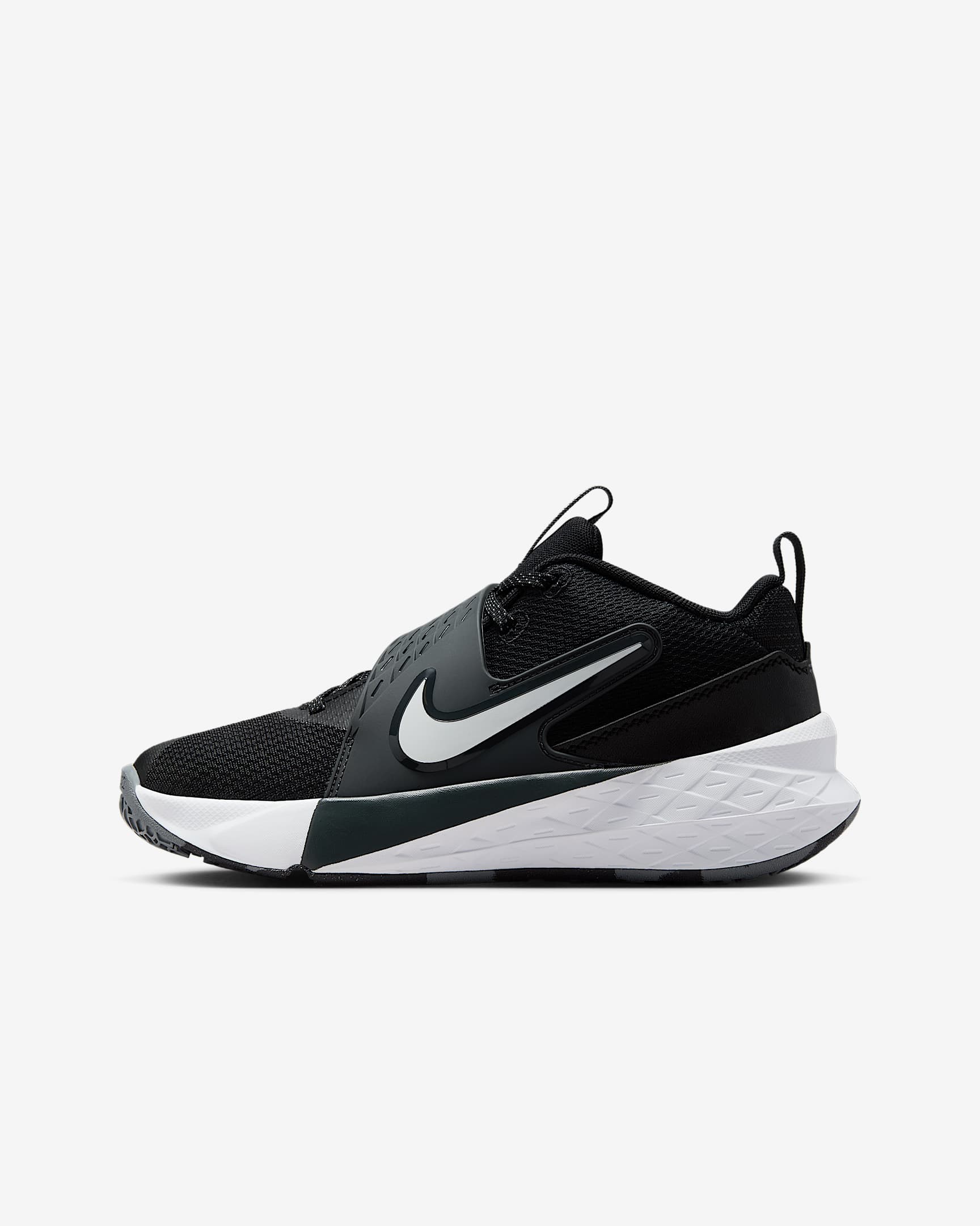 Nike Team Hustle D 12 大童篮球鞋 - 黑/煤黑/白色
