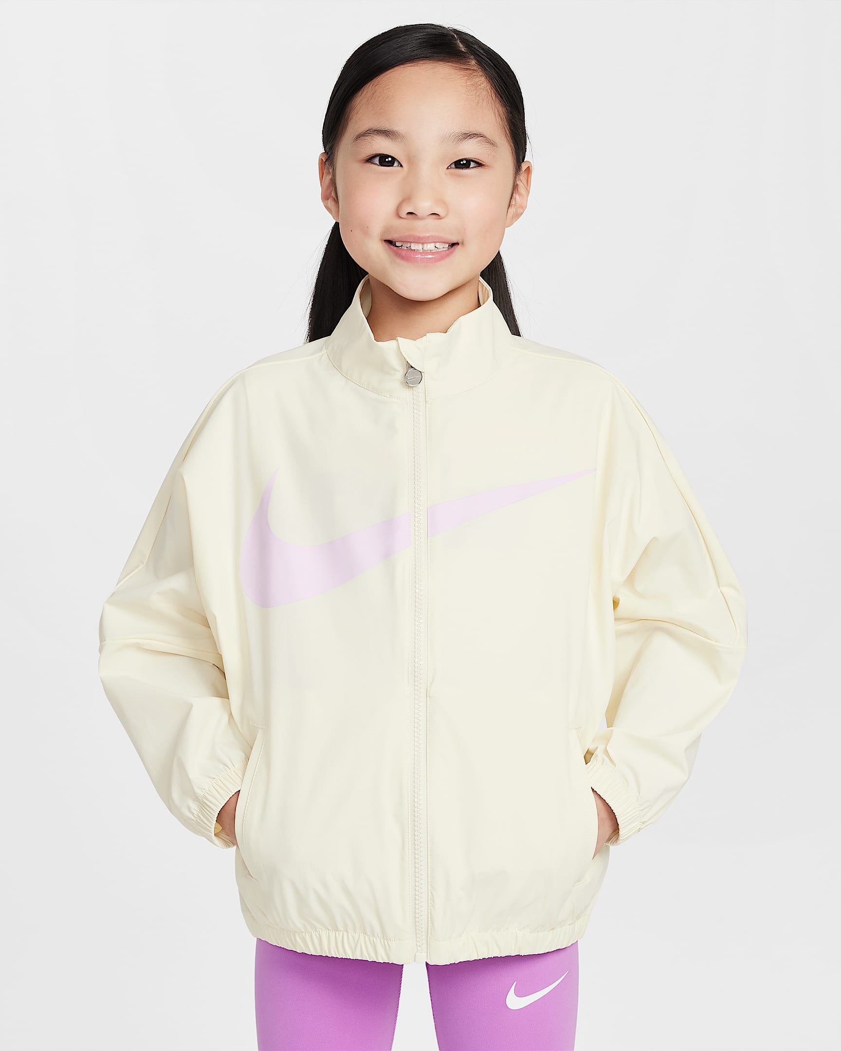 Nike Swoosh 幼童凉感防晒夹克 - 椰奶色
