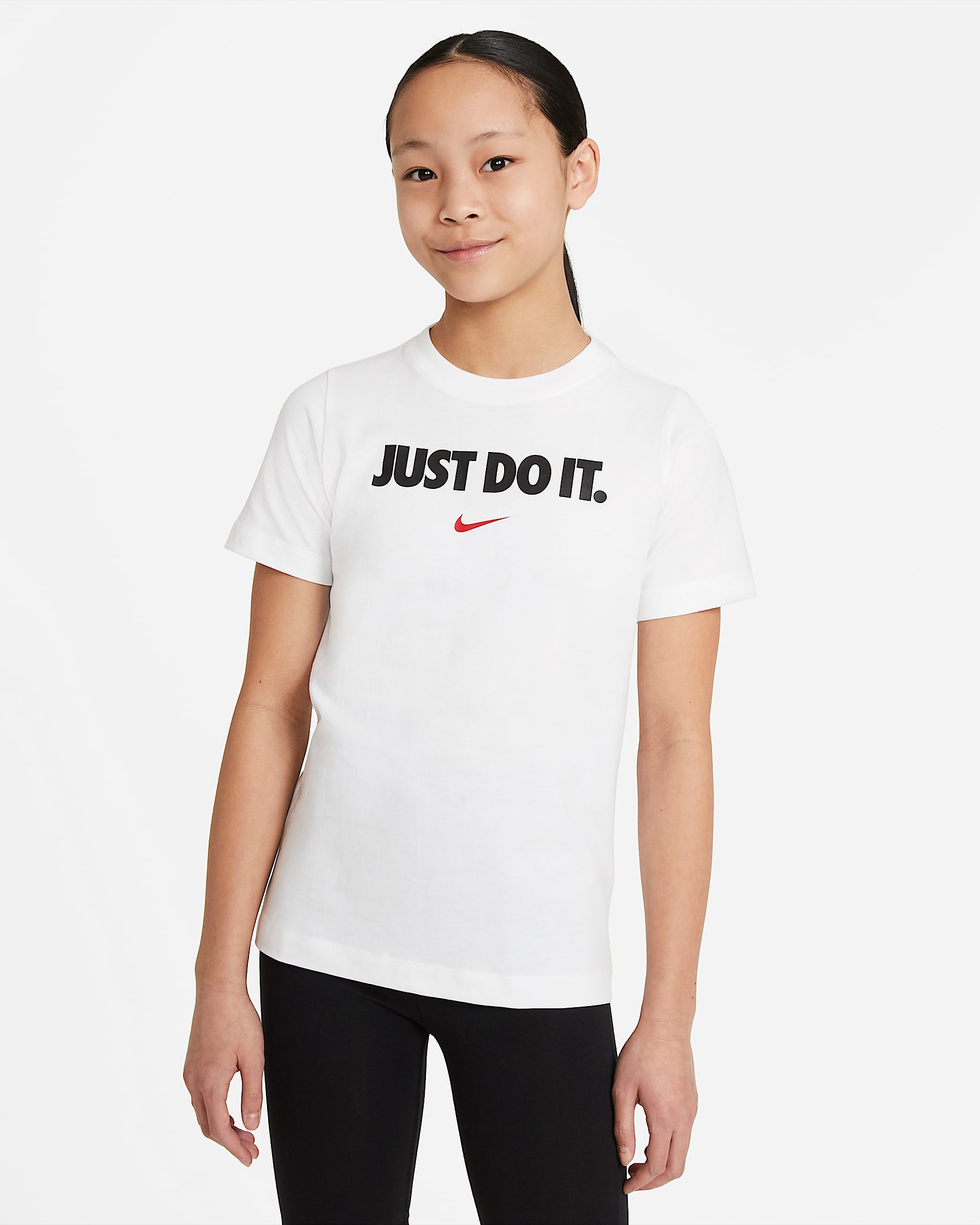Nike Sportswear 大童T恤 - 白色/大学红
