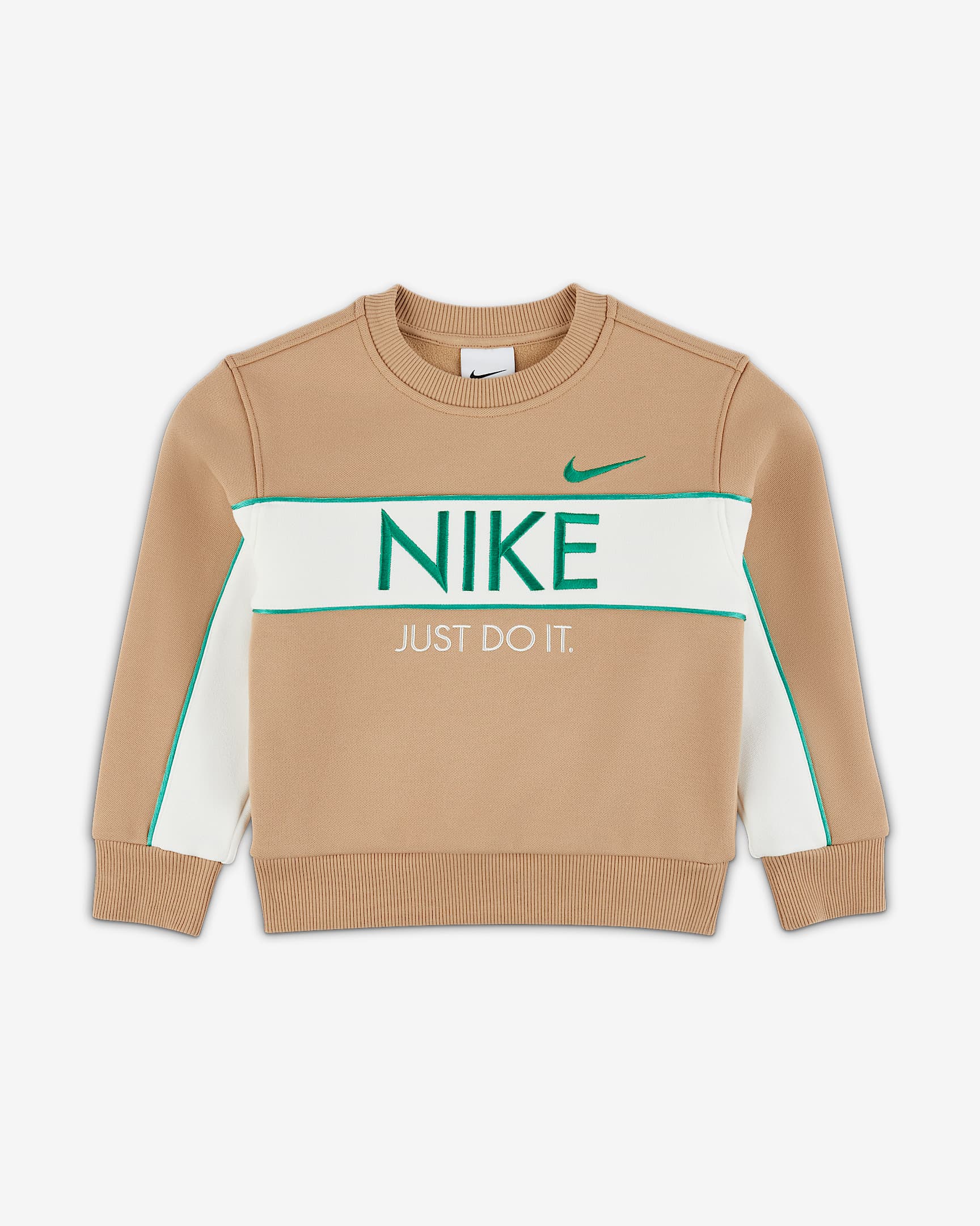 Nike.Net 幼童加绒圆领上衣 - 麻黄