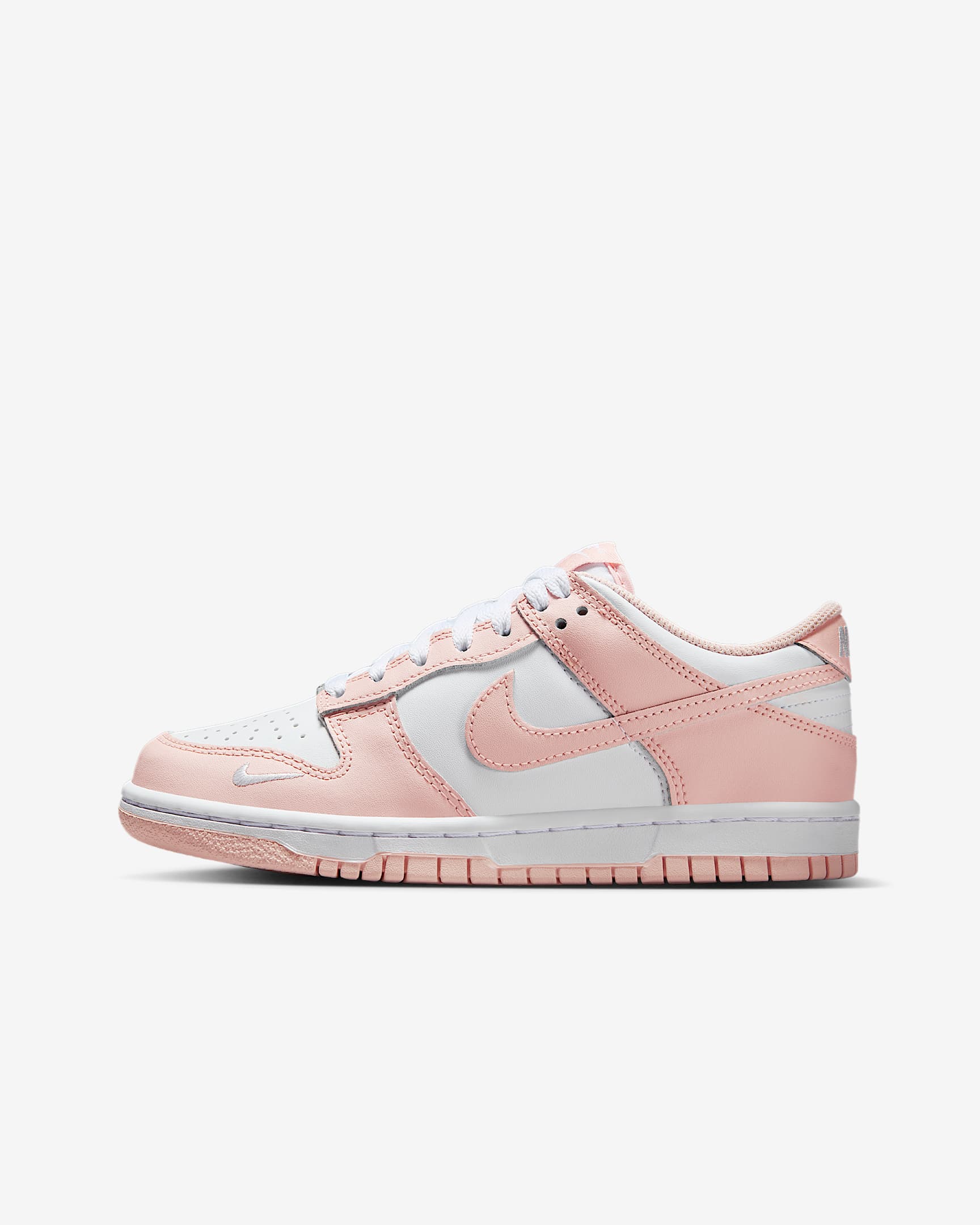 Nike Dunk Low 大童运动鞋 - 白色/水洗珊瑚红