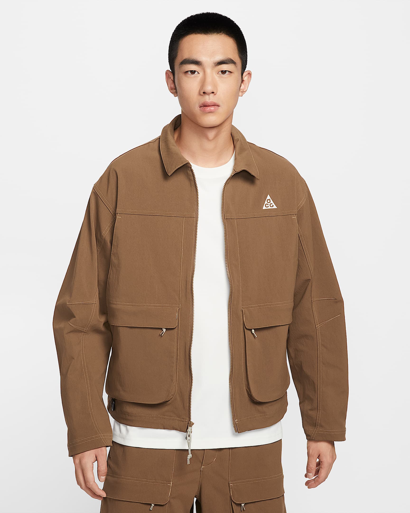 Nike ACG "Smith Summit" 男子防晒拒水夹克 - 苔木棕色/浅卡其/杏茶色/山峰白