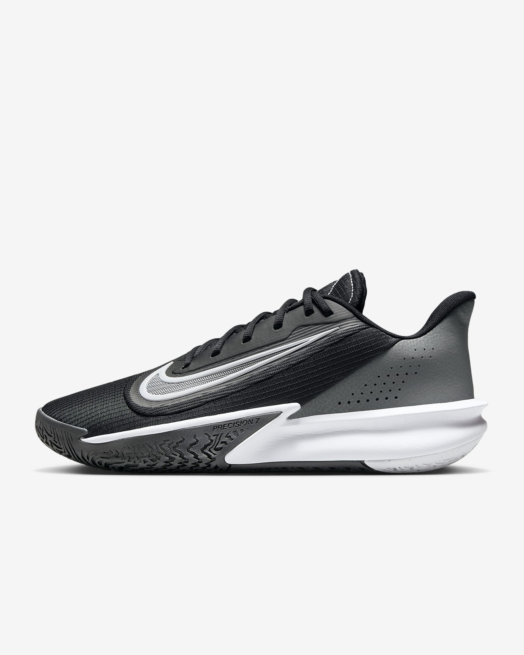 Nike Precision 7 男子篮球鞋 - 黑/铁灰/烟灰/白色