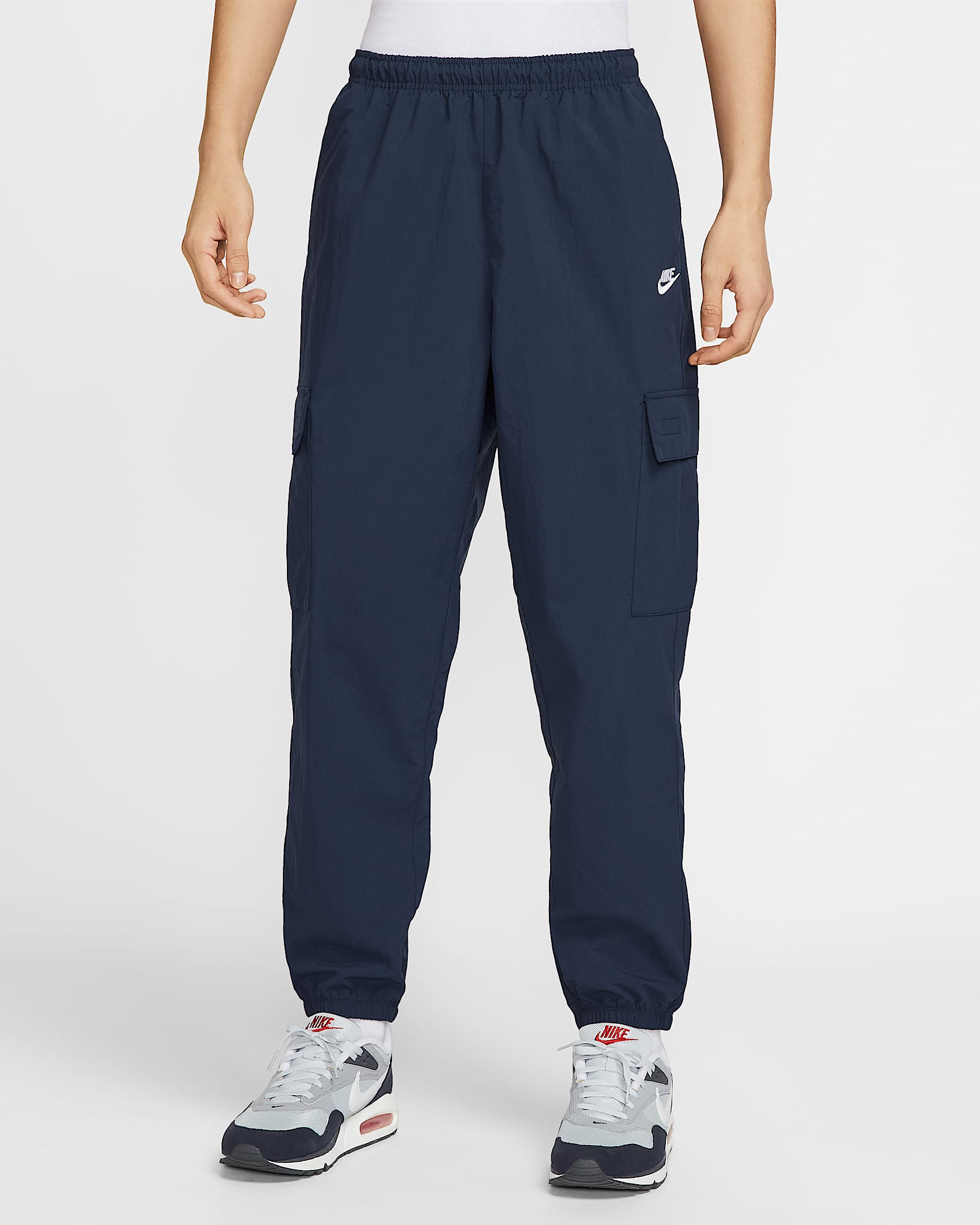 Nike Club 男子梭织工装长裤 - 黑曜石色/白色