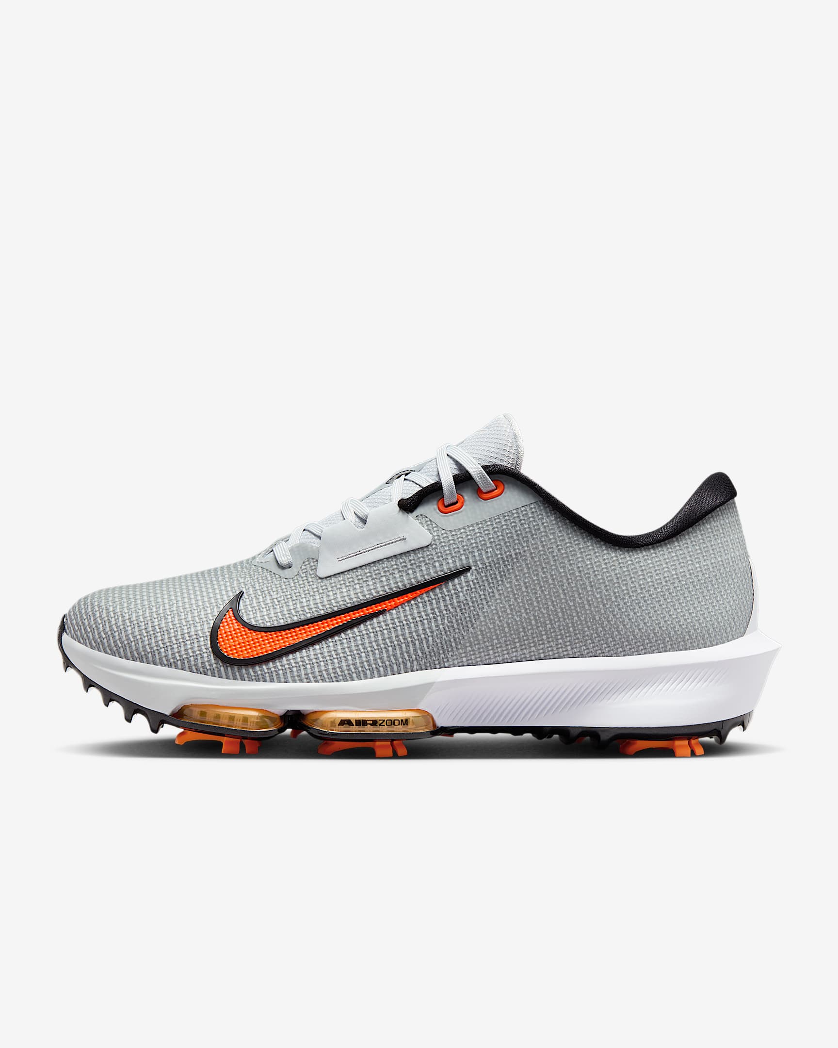 Nike Infinity Tour 2 男子高尔夫球鞋 - 白金色/白色/安全橙