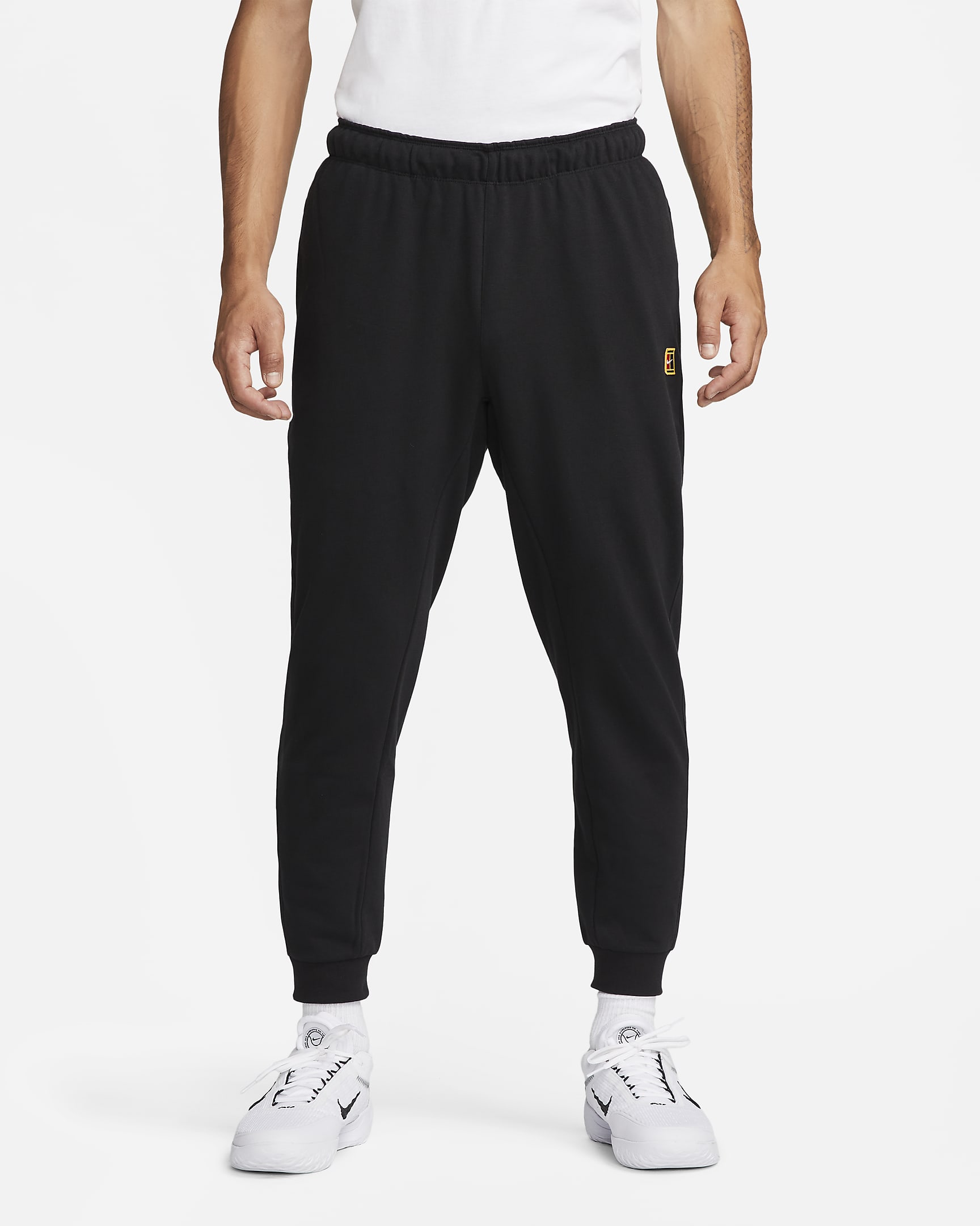 NikeCourt Heritage 耐克网球运动员同款男子速干法式毛圈网球长裤 - 黑