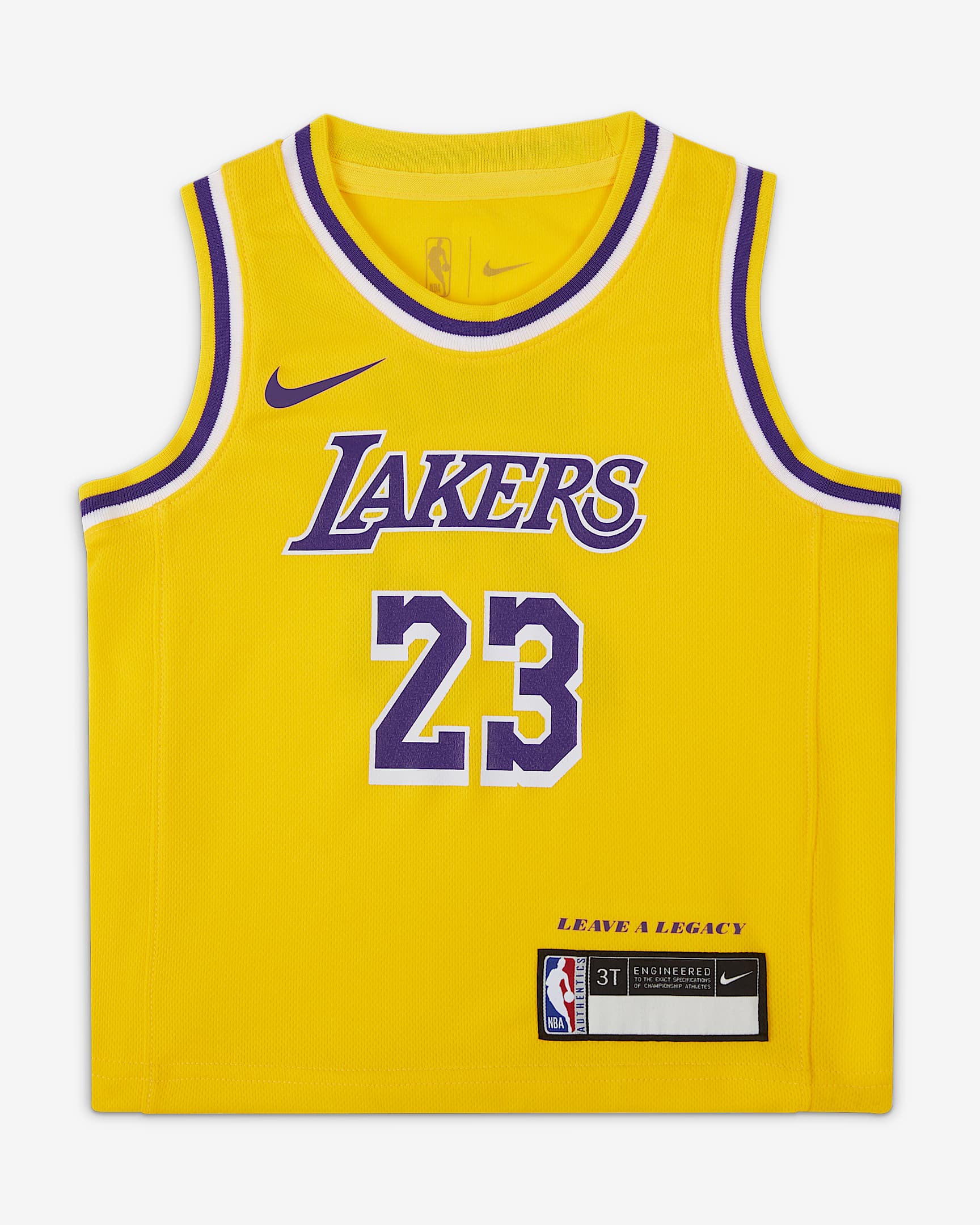 洛杉矶湖人队勒布朗·詹姆斯 (LeBron James) Icon Edition Nike NBA Jersey 婴童球衣 - 阿马里洛黄