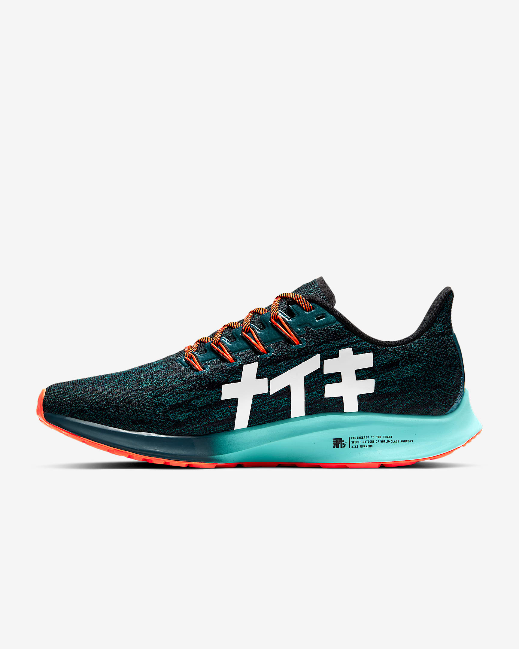 NK Air Zoom Pegasus 36 HKNE 女子跑步鞋 - 黑/暗宝蓝/极光绿/金属山峰白