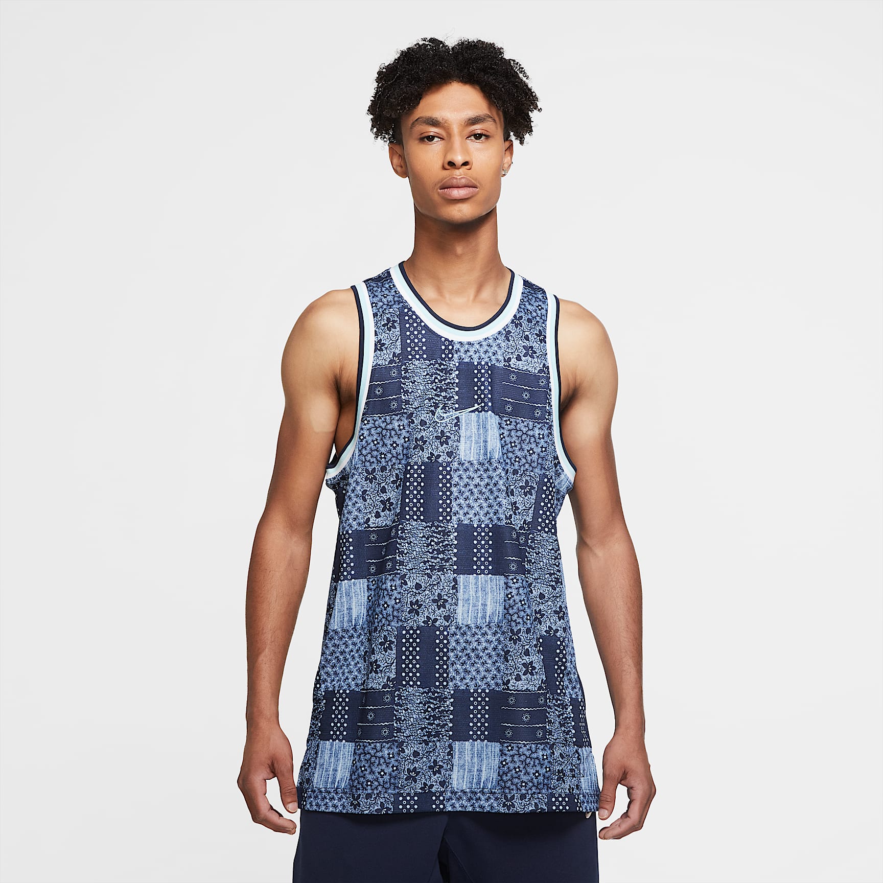 Nike Dri-FIT DNA 男子篮球球衣 - 深宝蓝/冰河蓝