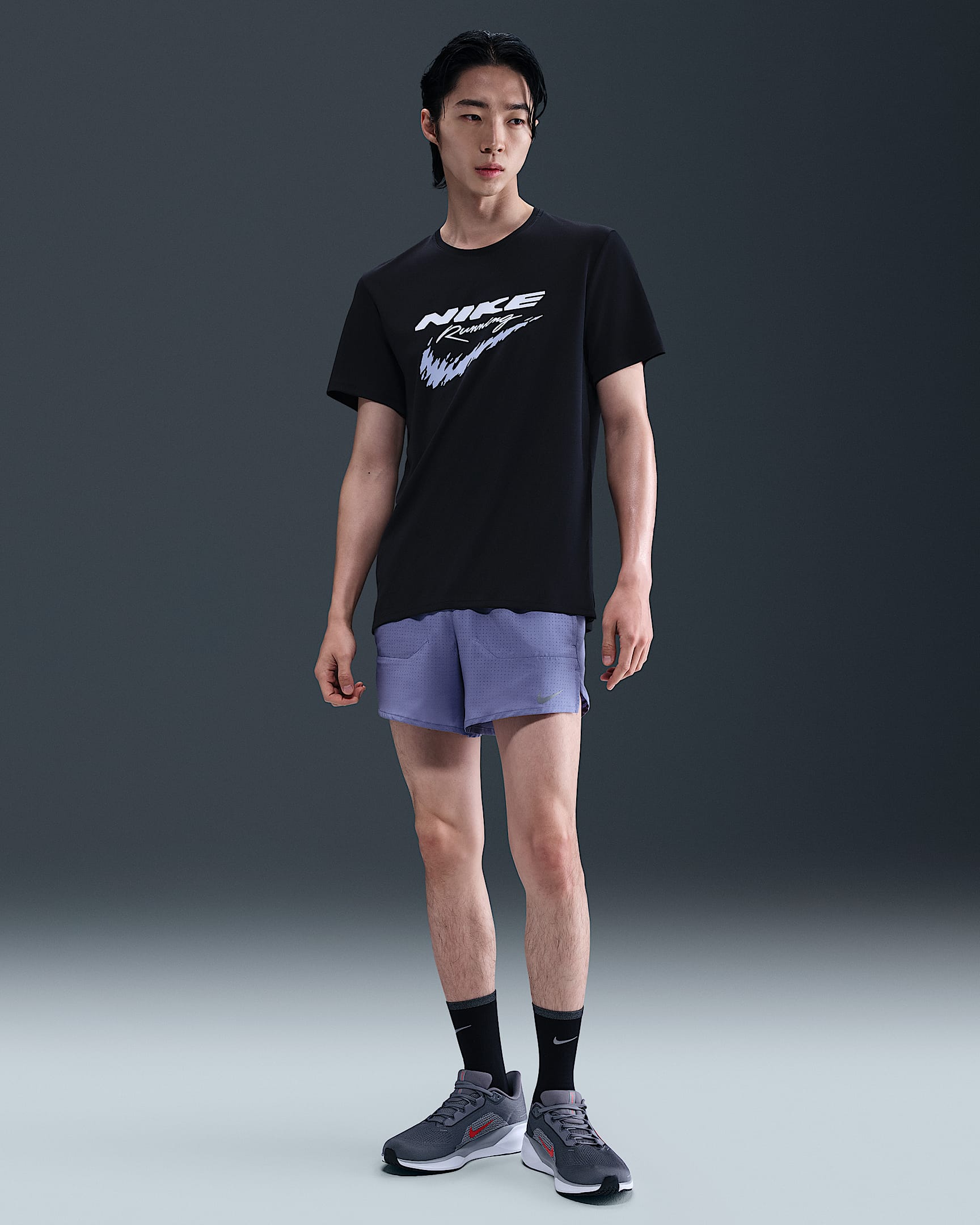 Nike Stride Dri-FIT 男子速干打孔跑步短裤(含衬裤) - 世界靛青/世界靛青/世界靛青