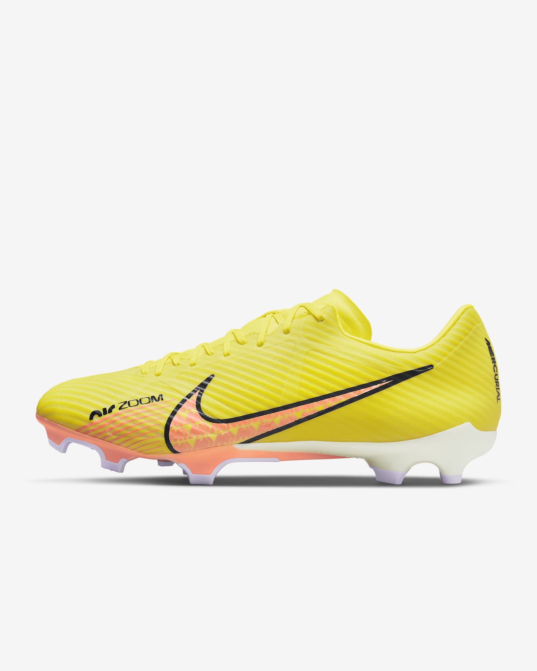 Nike Zoom Vapor 15 Academy FG/MG 男子多种场地足球鞋 - 冲击黄/椰奶色/粉紫/夕阳红