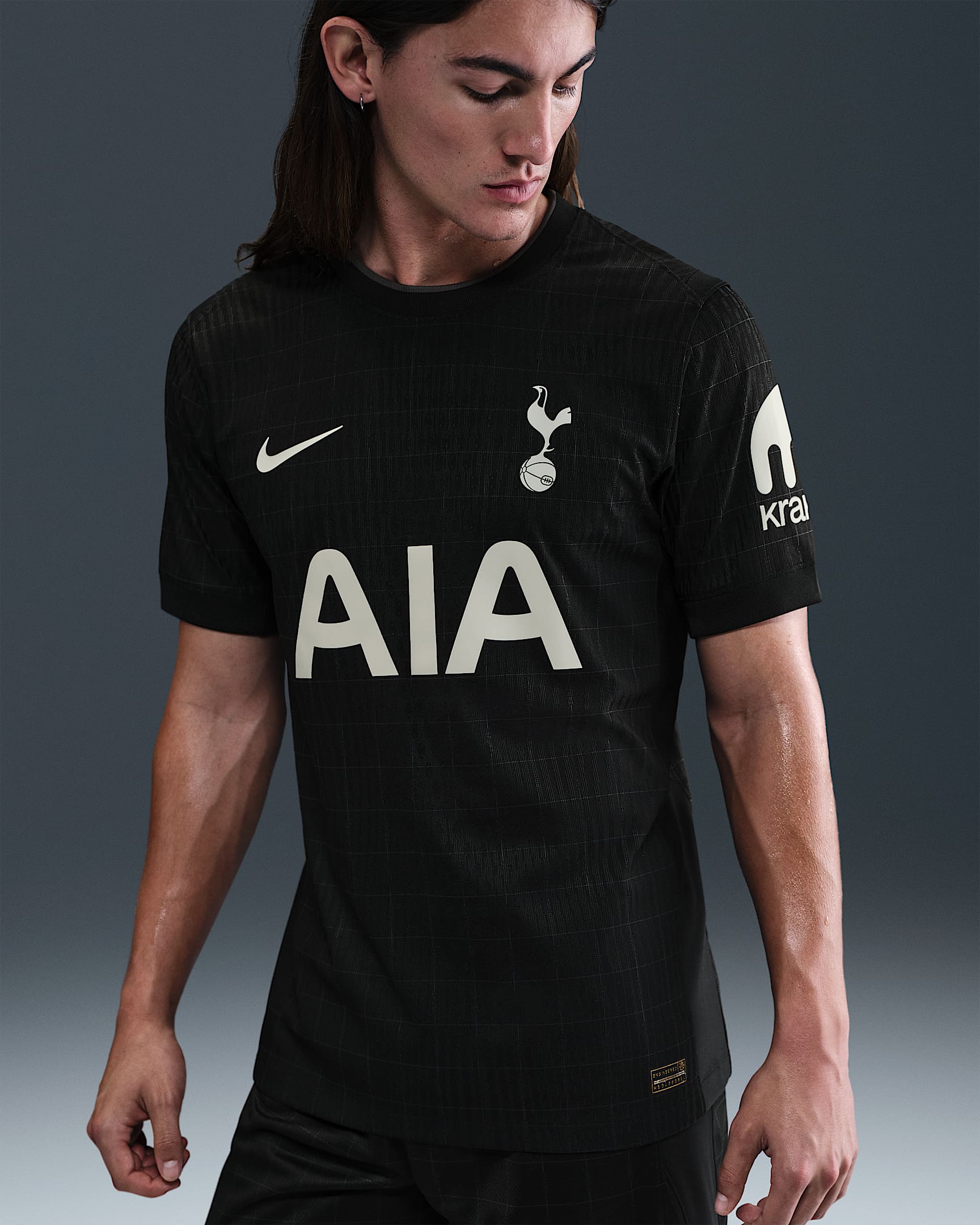 2025/26 赛季托特纳姆热刺客场球员版 Nike Dri-FIT ADV 男子速干足球球衣 - 黑/浅铁矿石灰