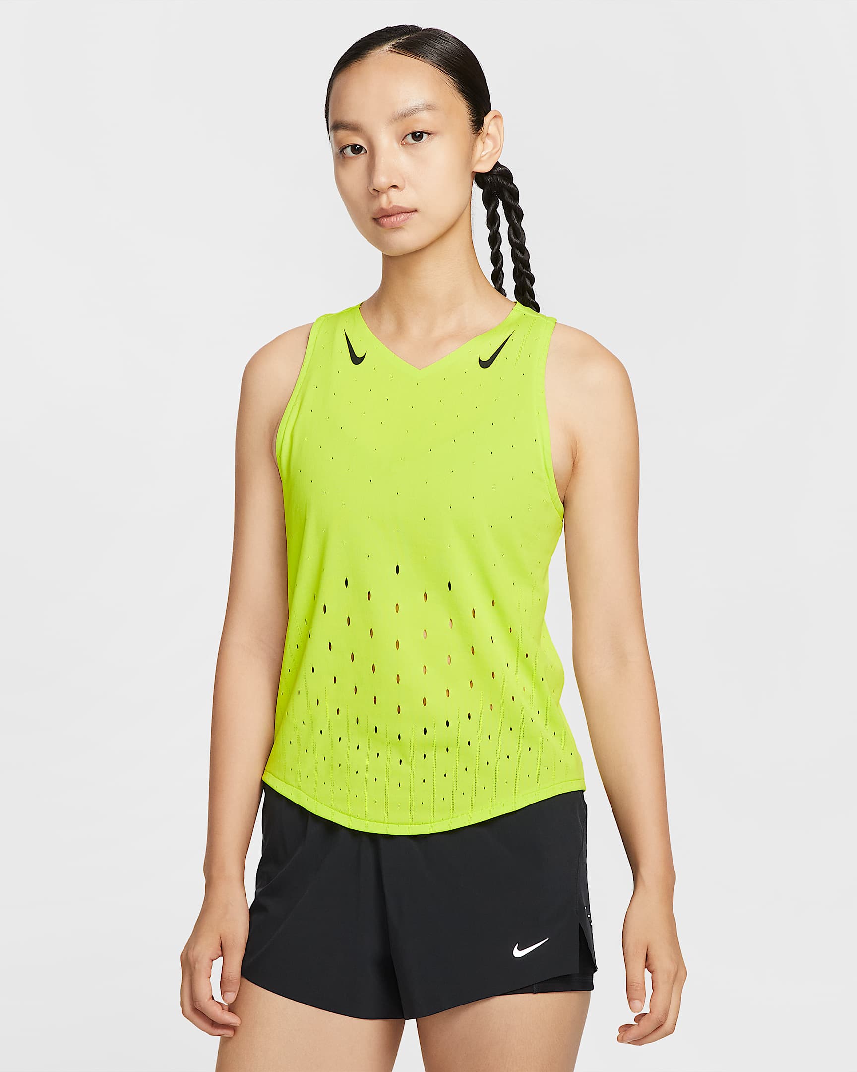 Nike AeroSwift Dri-FIT ADV 女子速干跑步背心 - 明黄/黑