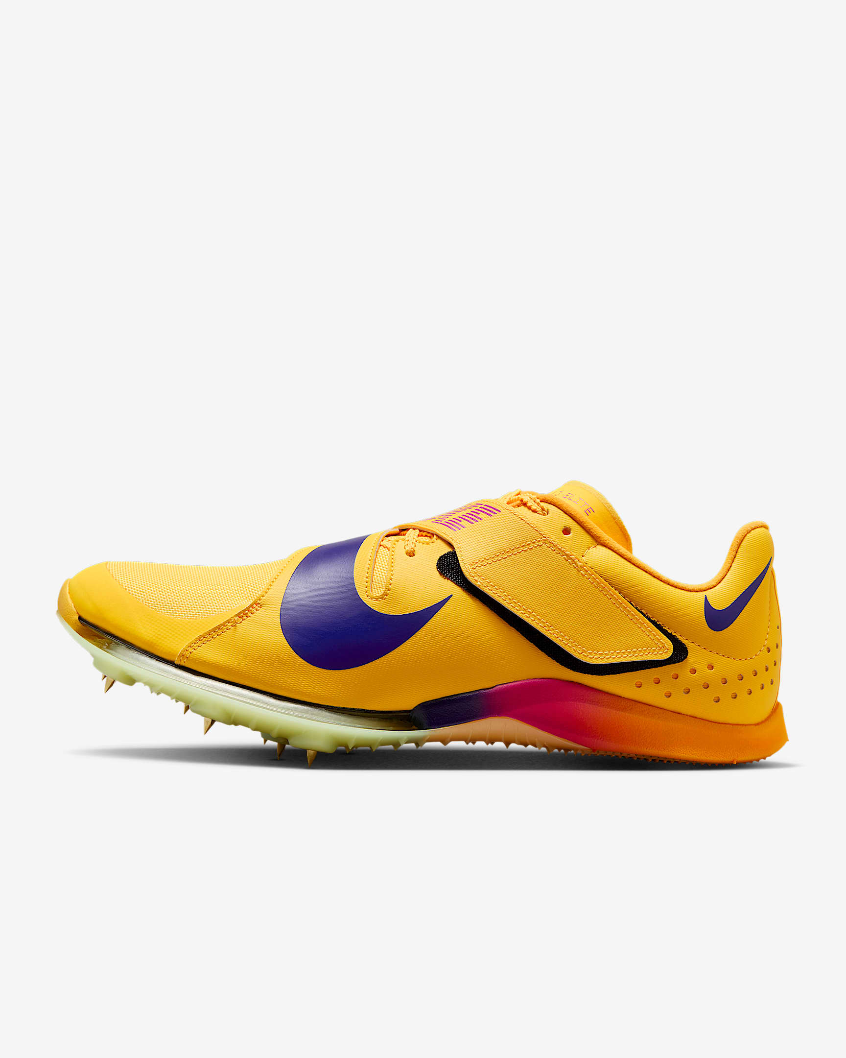 Nike Long Jump Elite 男子田径跳远钉鞋 - 脉冲柠檬黄绿/荧光冰黄/明亮紫/耀眼靛紫