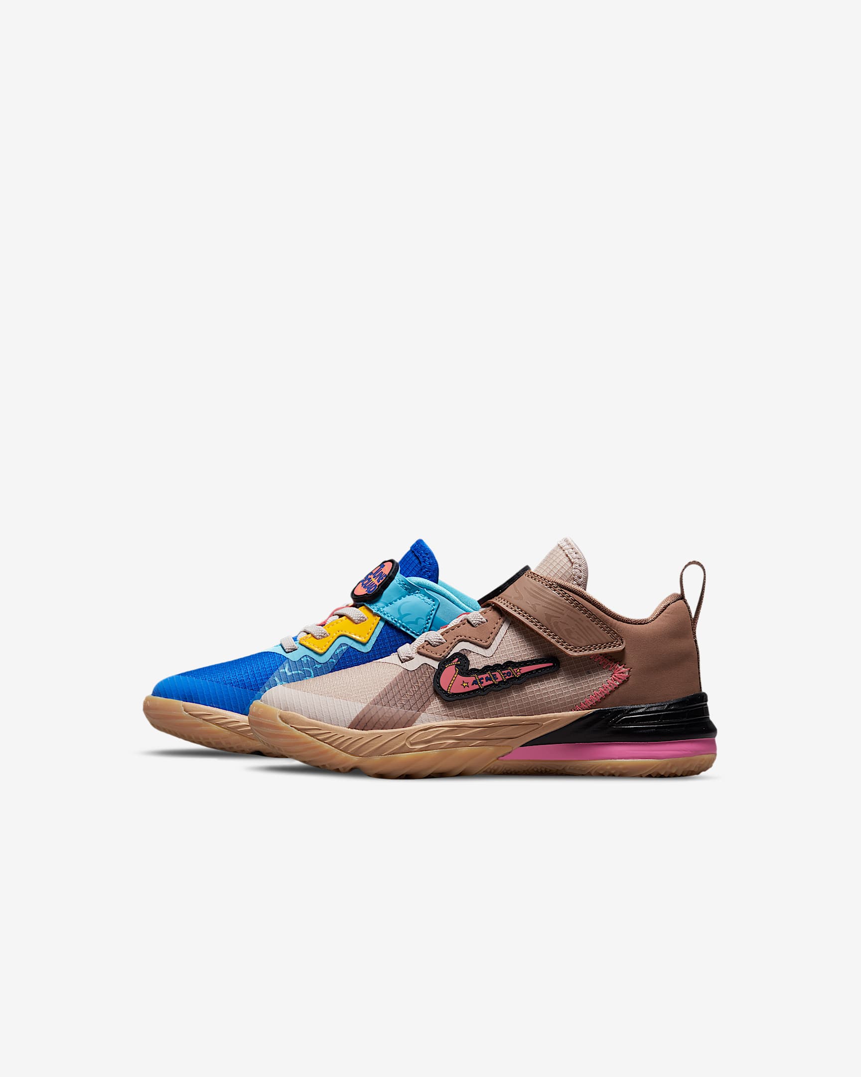 LeBron XVIII Low (PS) 幼童运动童鞋 - 赛车蓝/波罗的海蓝/大学金/白色