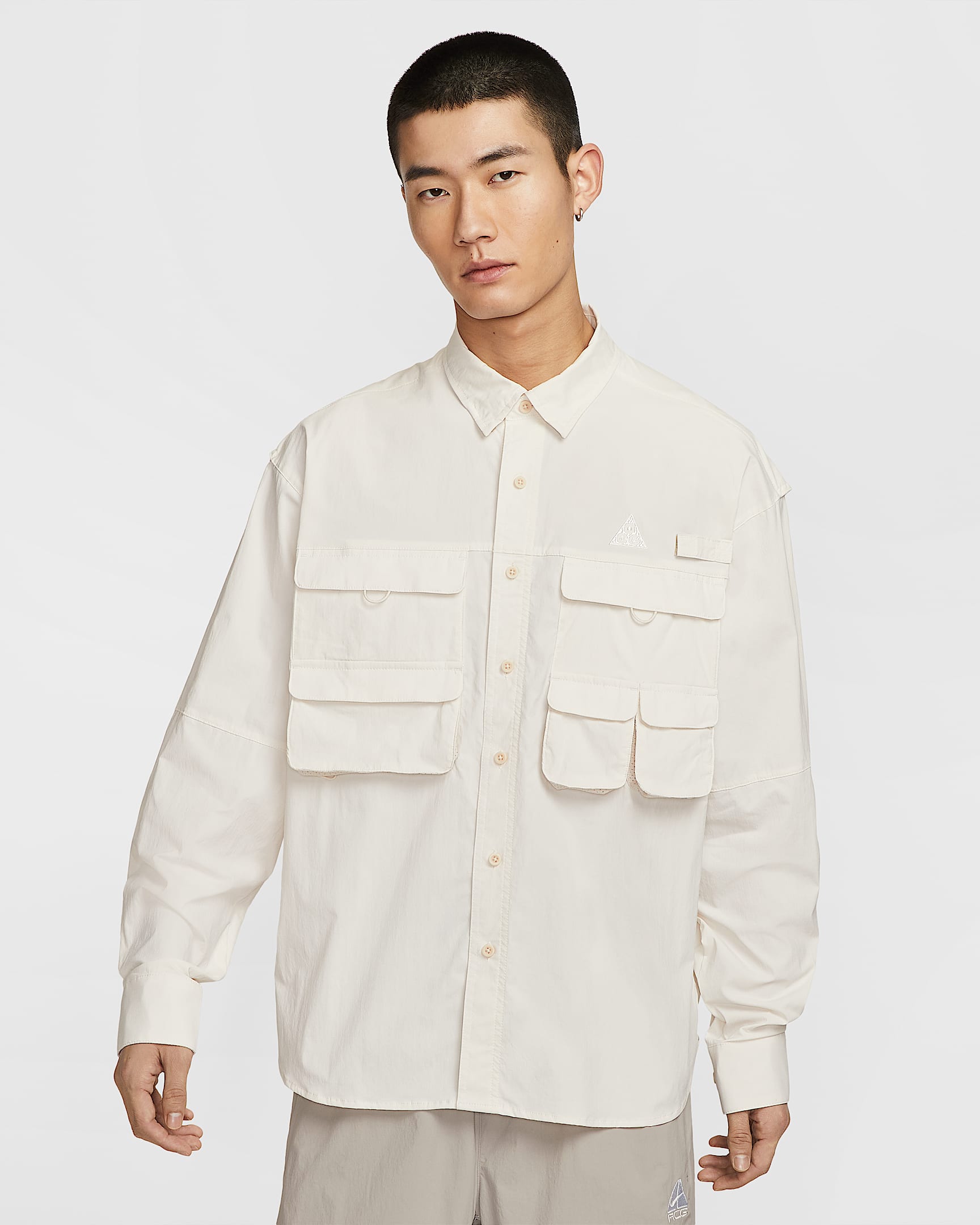 Nike ACG "Orb Weaver" Dri-FIT ADV 男子防晒速干长袖衬衫 - 幻影灰白/浅土褐/山峰白