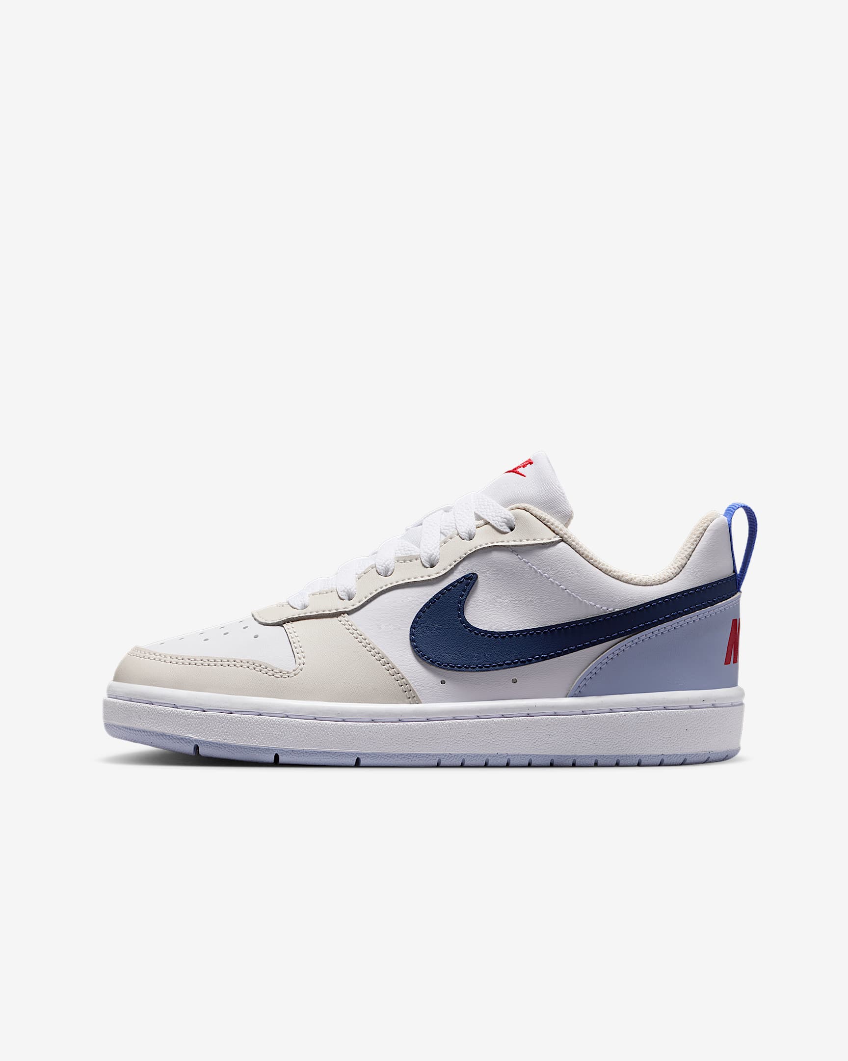 Nike Court Borough Low Recraft 耐克酷菠萝大童运动鞋 - 白色/白色/珍珠灰/深藏青