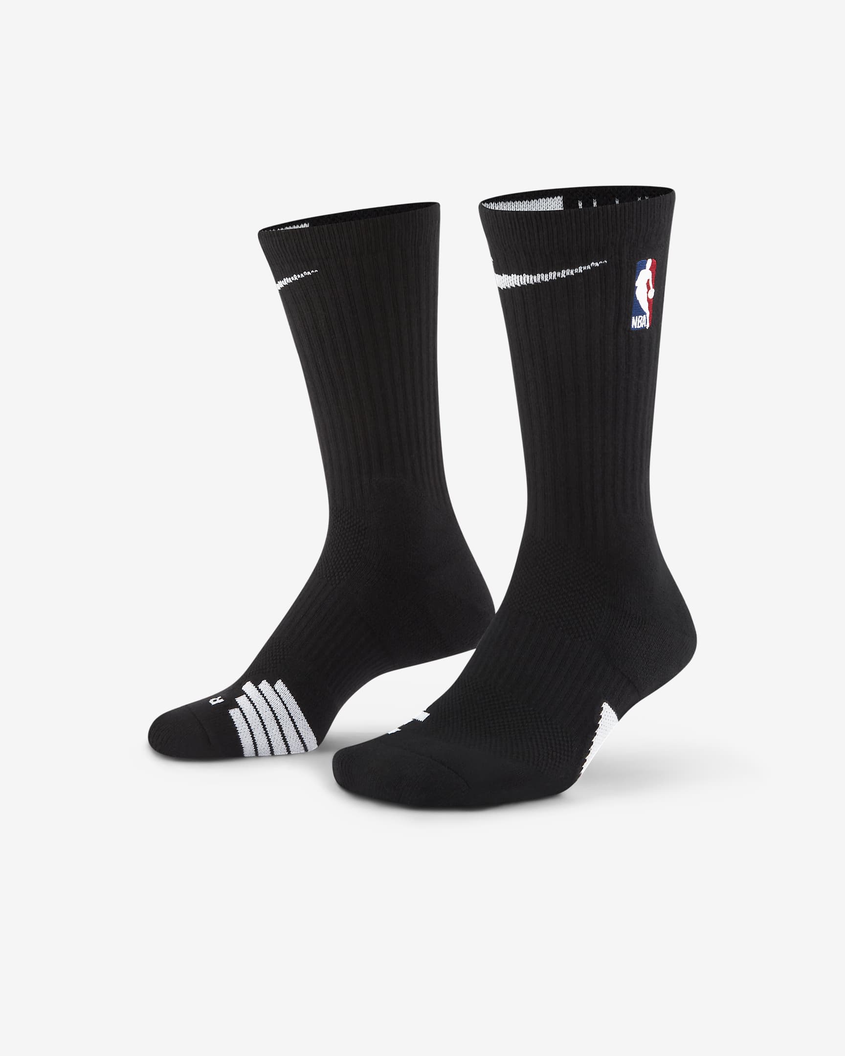 Nike Elite NBA 速干中筒运动袜(1 双) - 黑/白色