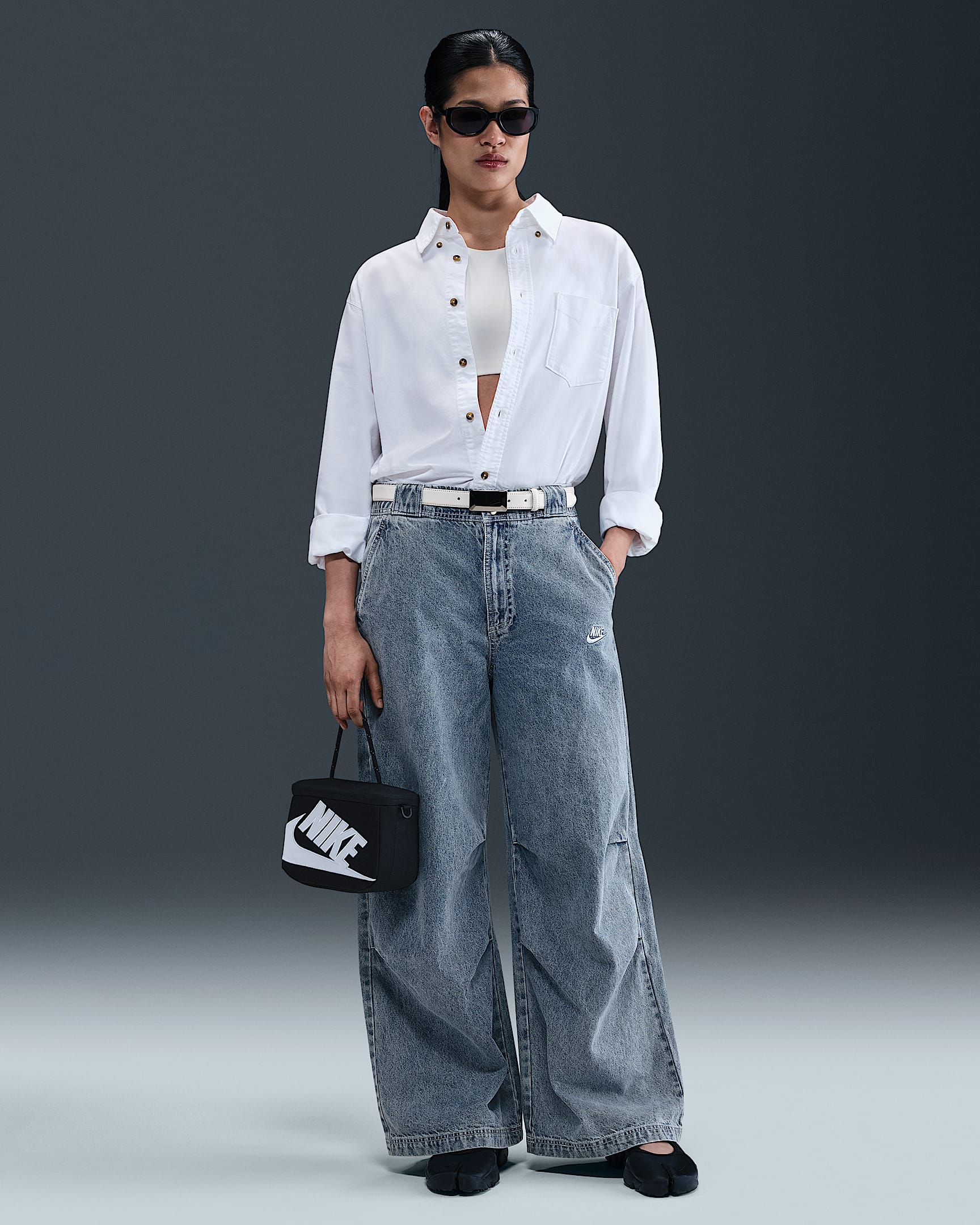 Nike Sportswear 女子牛仔布长裤 - 浅军械蓝