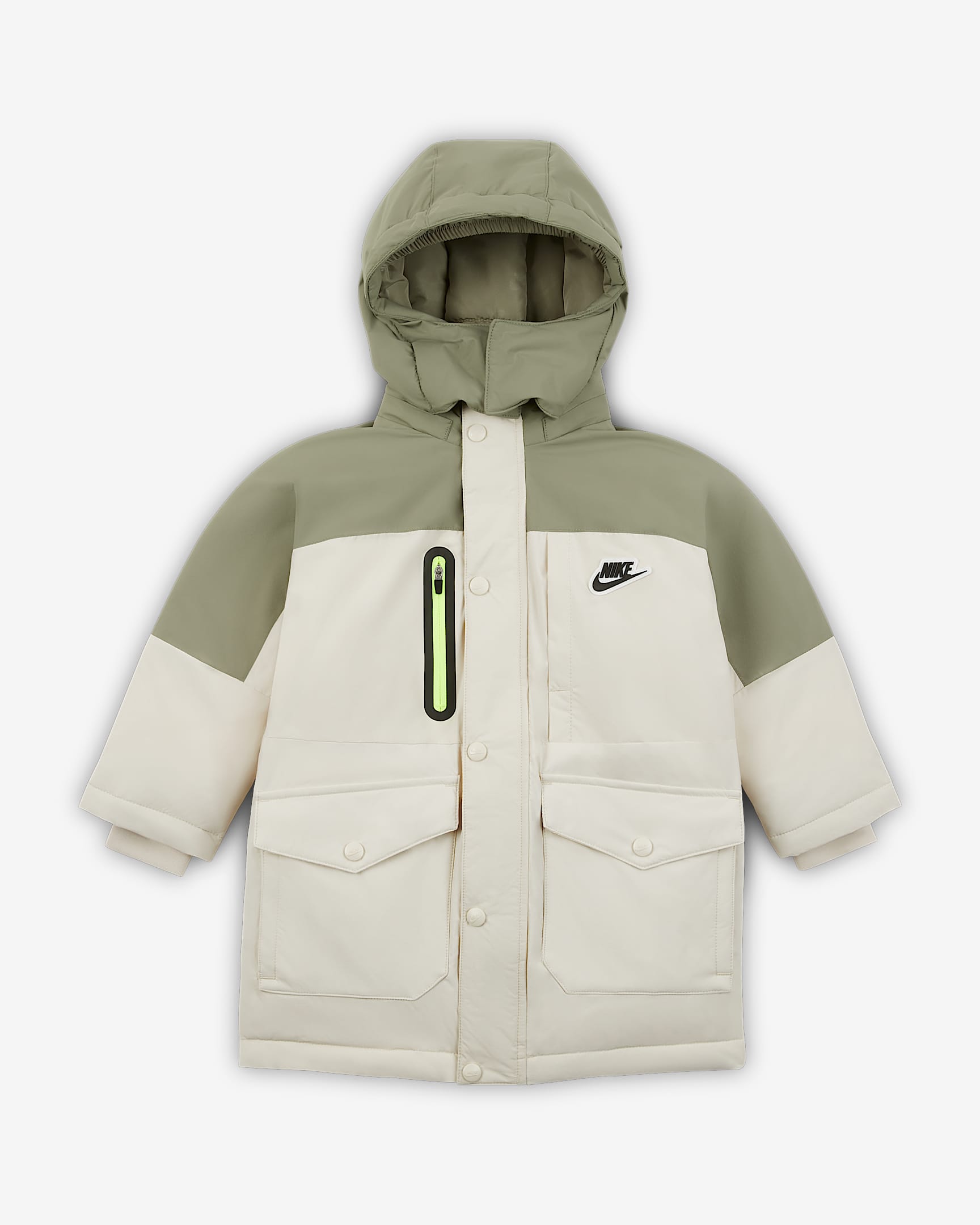 Nike 幼童三防羽绒中长款夹克 - 浅土褐