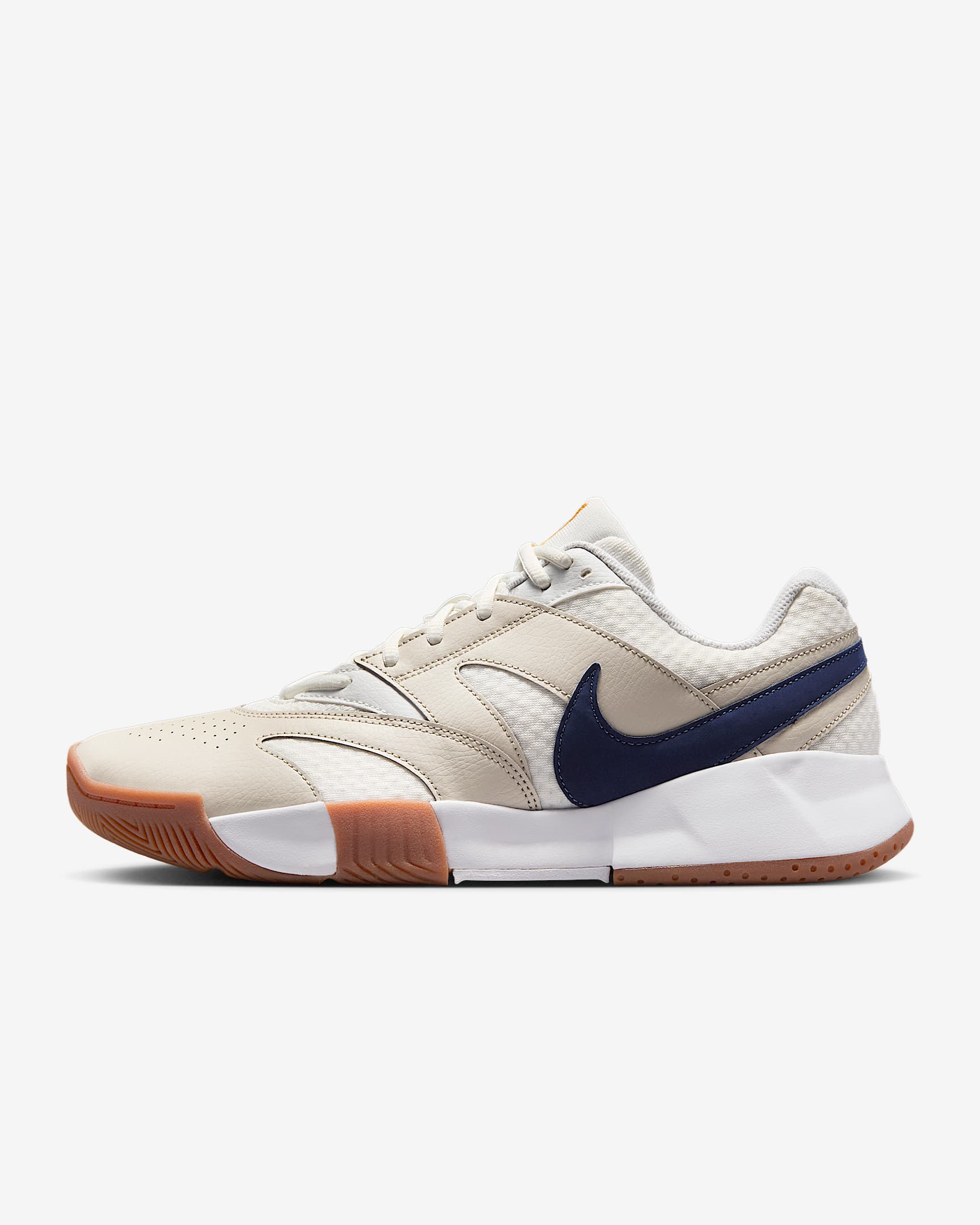 NikeCourt Lite 4 男子硬地球场网球鞋 - 山峰白/浅骨色/白色/二元蓝