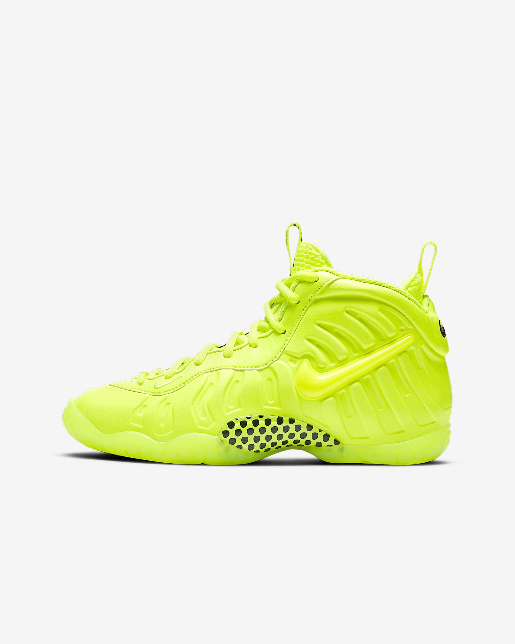 Nike Little Posite Pro (GS) 大童运动童鞋 - 荧光黄/荧光黄/黑/荧光黄