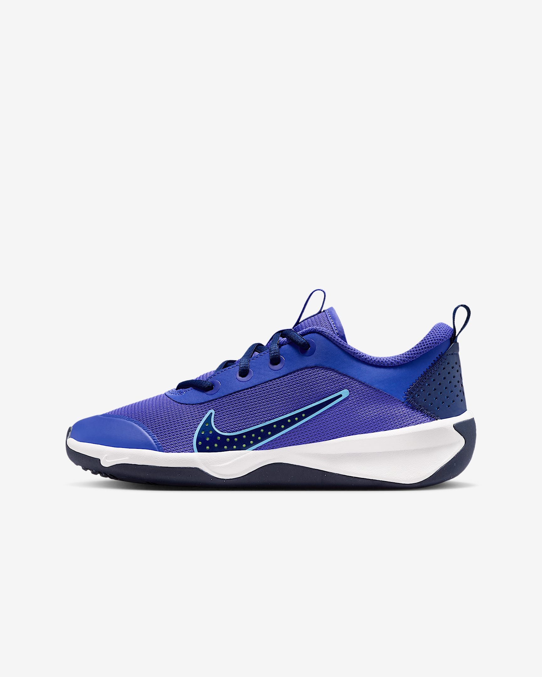 Nike Omni Multi-Court 大童体育课综合运动鞋 - 波斯紫/空间蓝/荧光黄/大学蓝