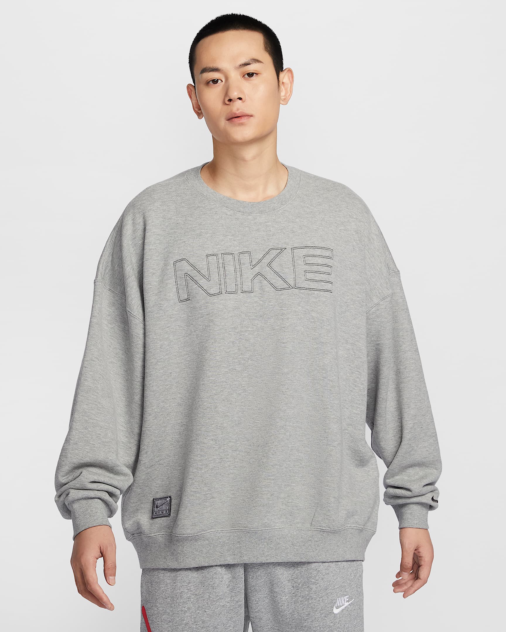 Nike Club 男子 Oversize 风法式毛圈圆领运动衫 - 调色暗灰