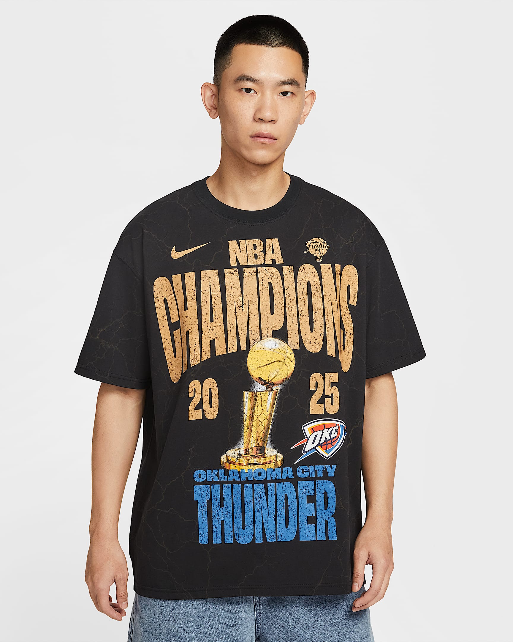 俄克拉荷马城雷霆队 Nike NBA 男子T恤 - 黑