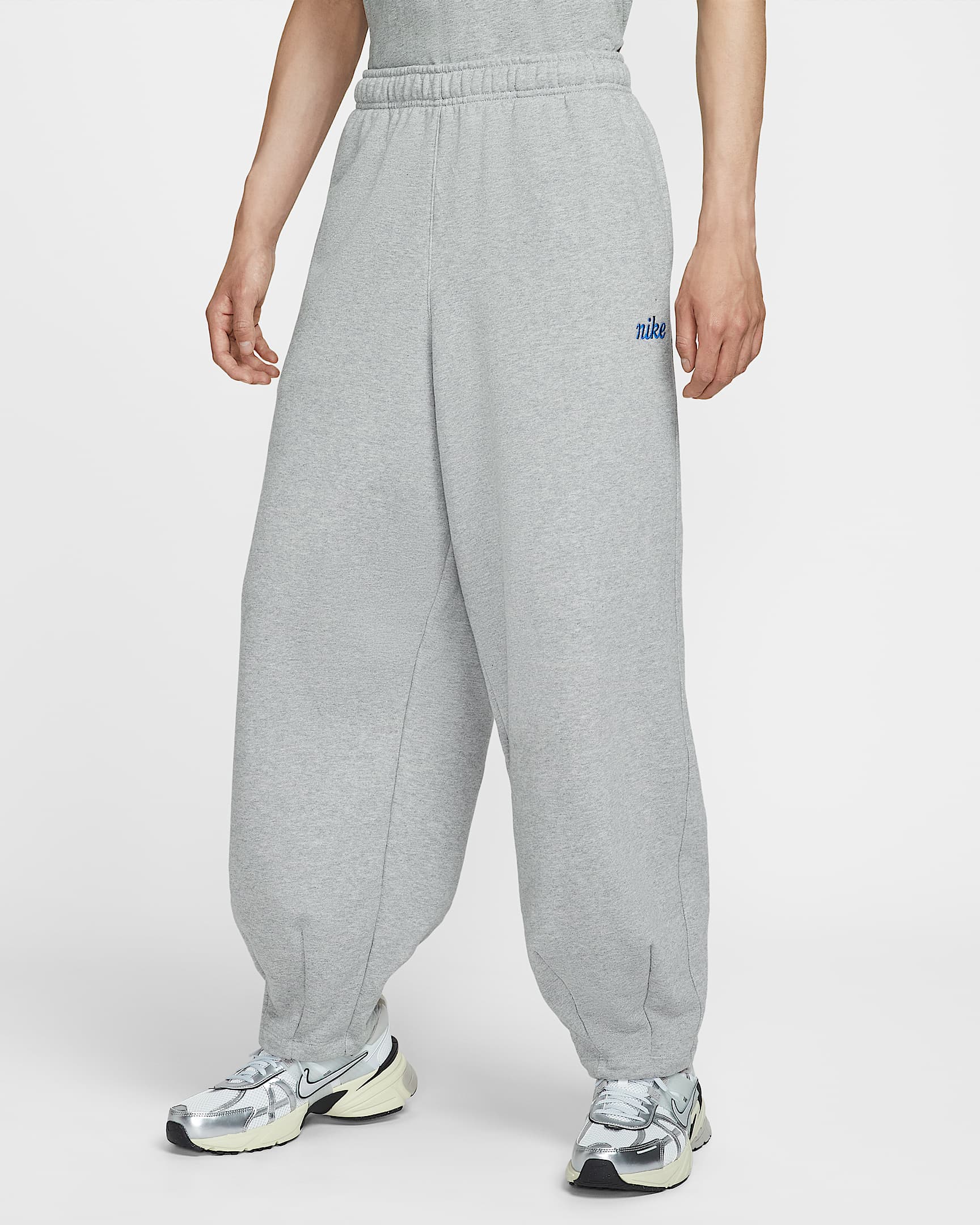 Nike Club 男子 Oversize 风法式毛圈长裤 - 调色暗灰/浅烟灰/游戏宝蓝