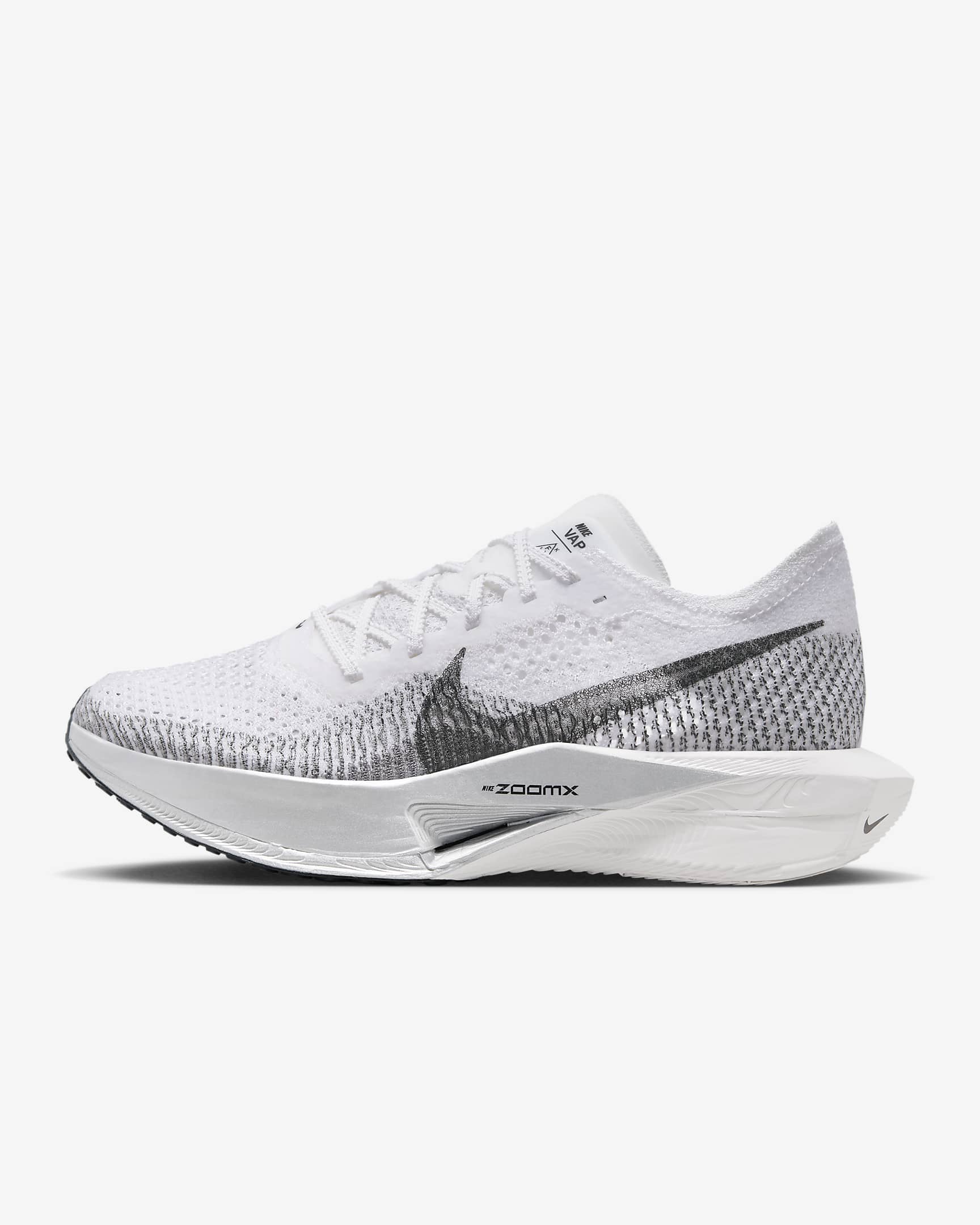 Nike Vaporfly 3 女子 ZoomX 公路竞速跑步鞋 马拉松比赛鞋 - 白色/微粒灰/金属银/暗烟灰