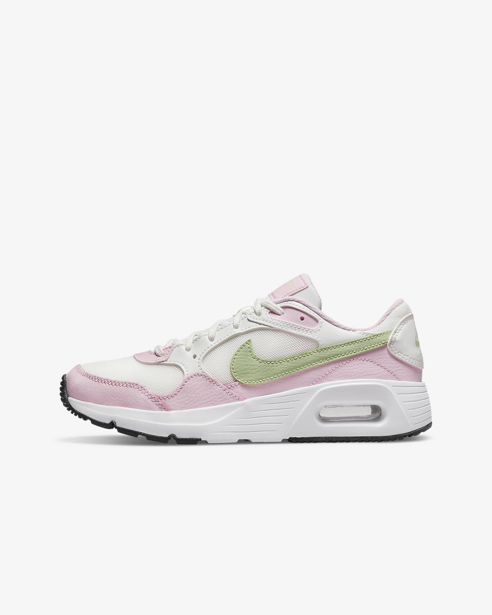 Nike Air Max SC (GS) 大童运动童鞋 - 山峰白/泡沫粉/黑/蜜瓜绿