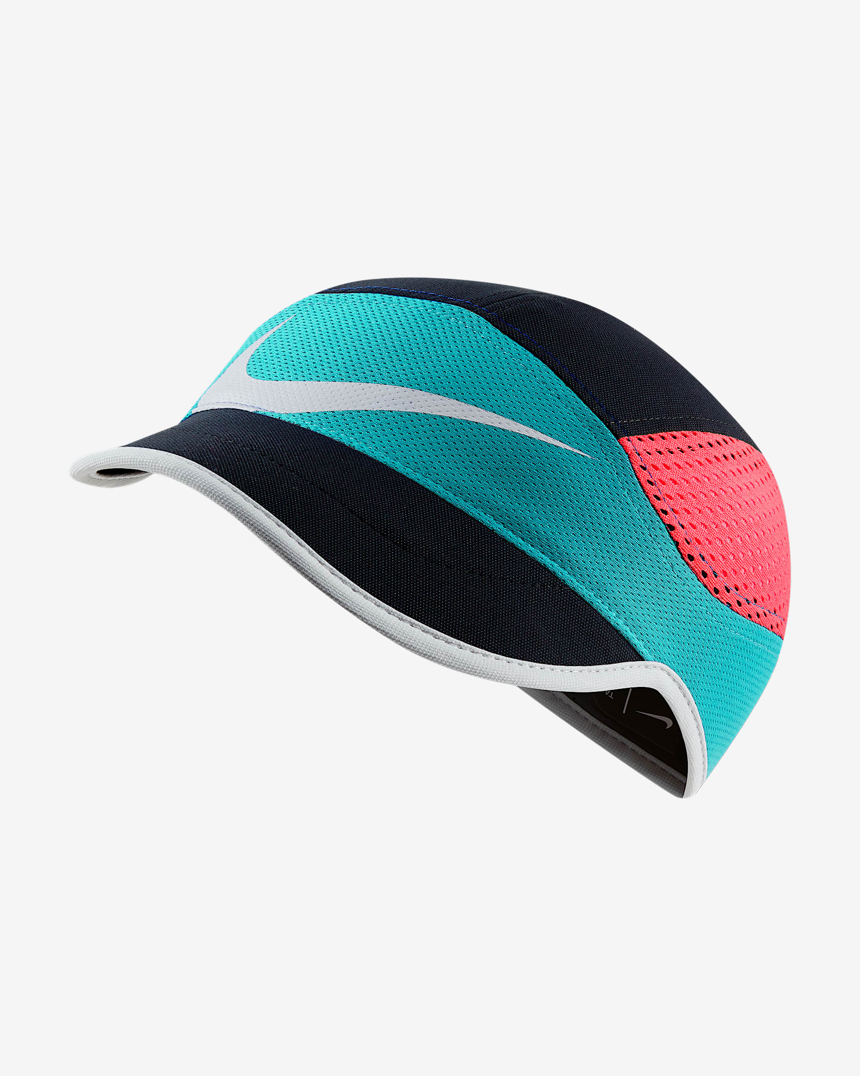 Nike Dri-FIT AeroBill Tailwind 跑步运动帽 - 黑/亮深红/尊贵翡翠绿