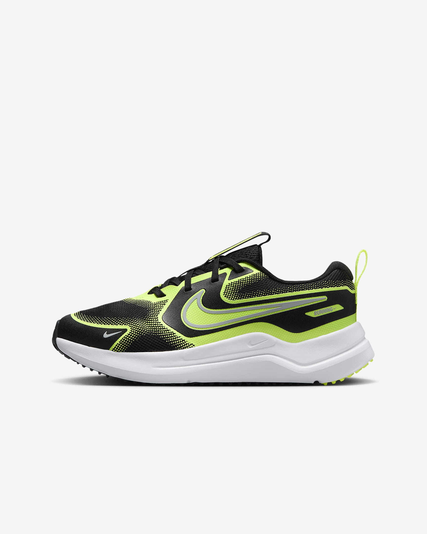 Nike Cosmic Runner 耐克宇宙一号大童公路跑步鞋 - 黑/荧光黄/狼灰