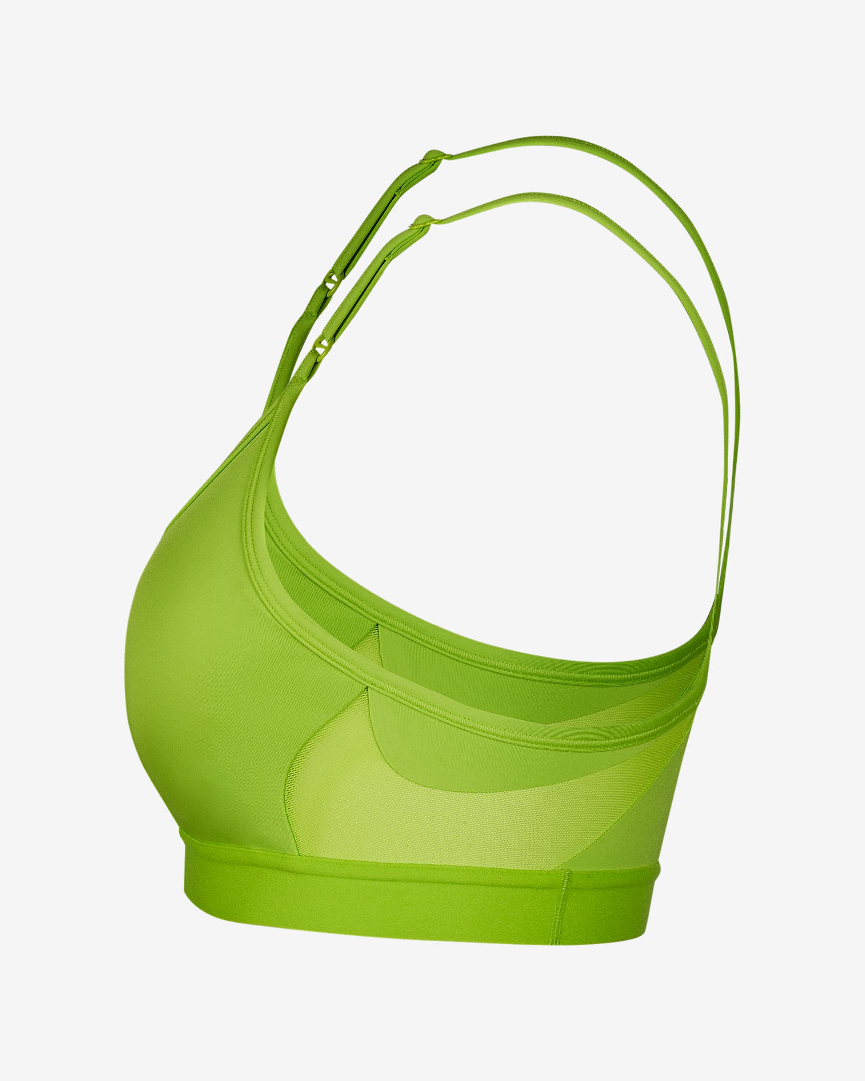 Nike Indy 女子低强度支撑速干衬垫 U 领运动内衣 - 原子绿/原子绿/原子绿/白色