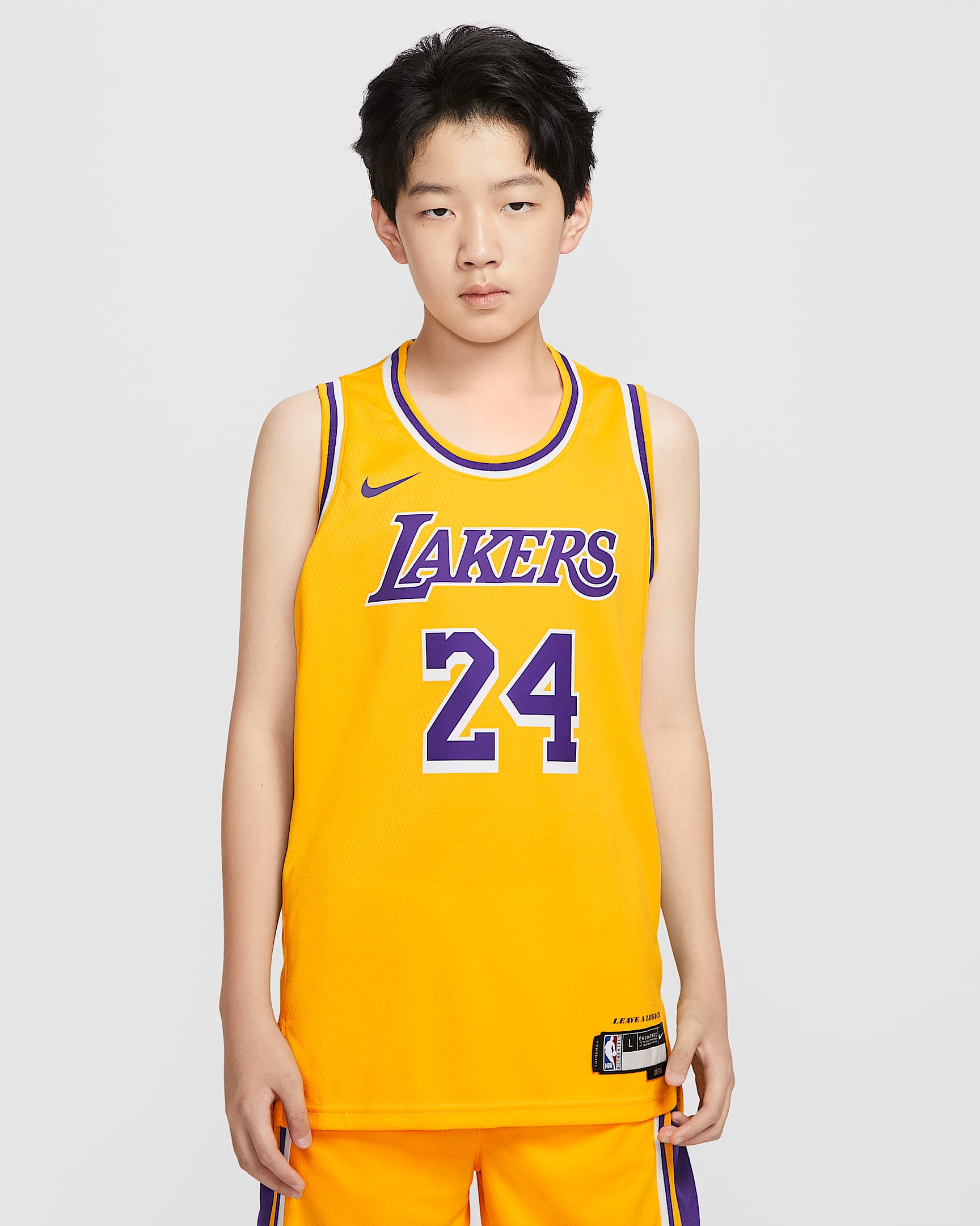 洛杉矶湖人队 Icon Edition Nike NBA Swingman Jersey 大童(男孩)速干球衣 - 阿马里洛黄