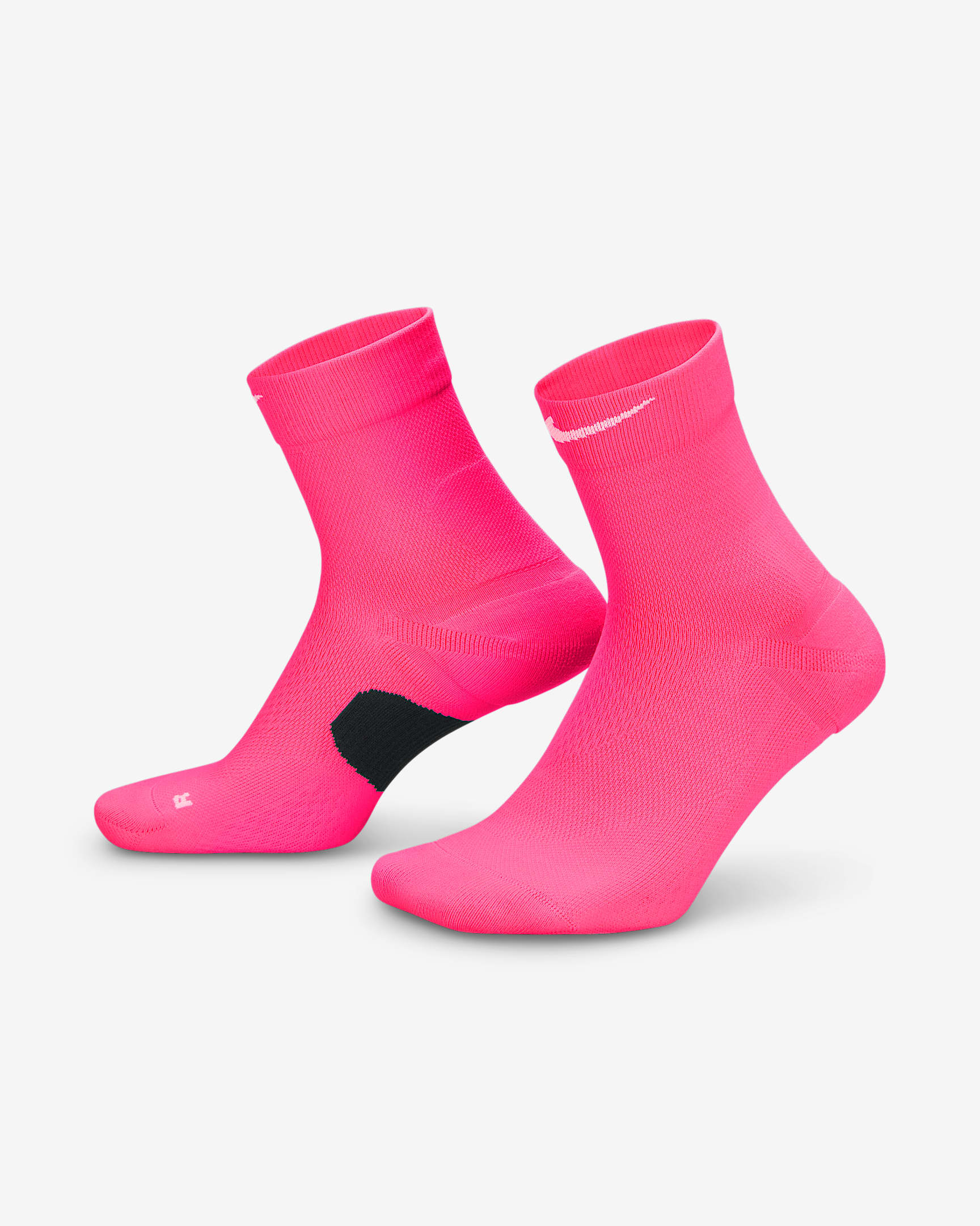 Nike Midweight Running 速干运动短袜(1 双) - 透明粉/黑/白色